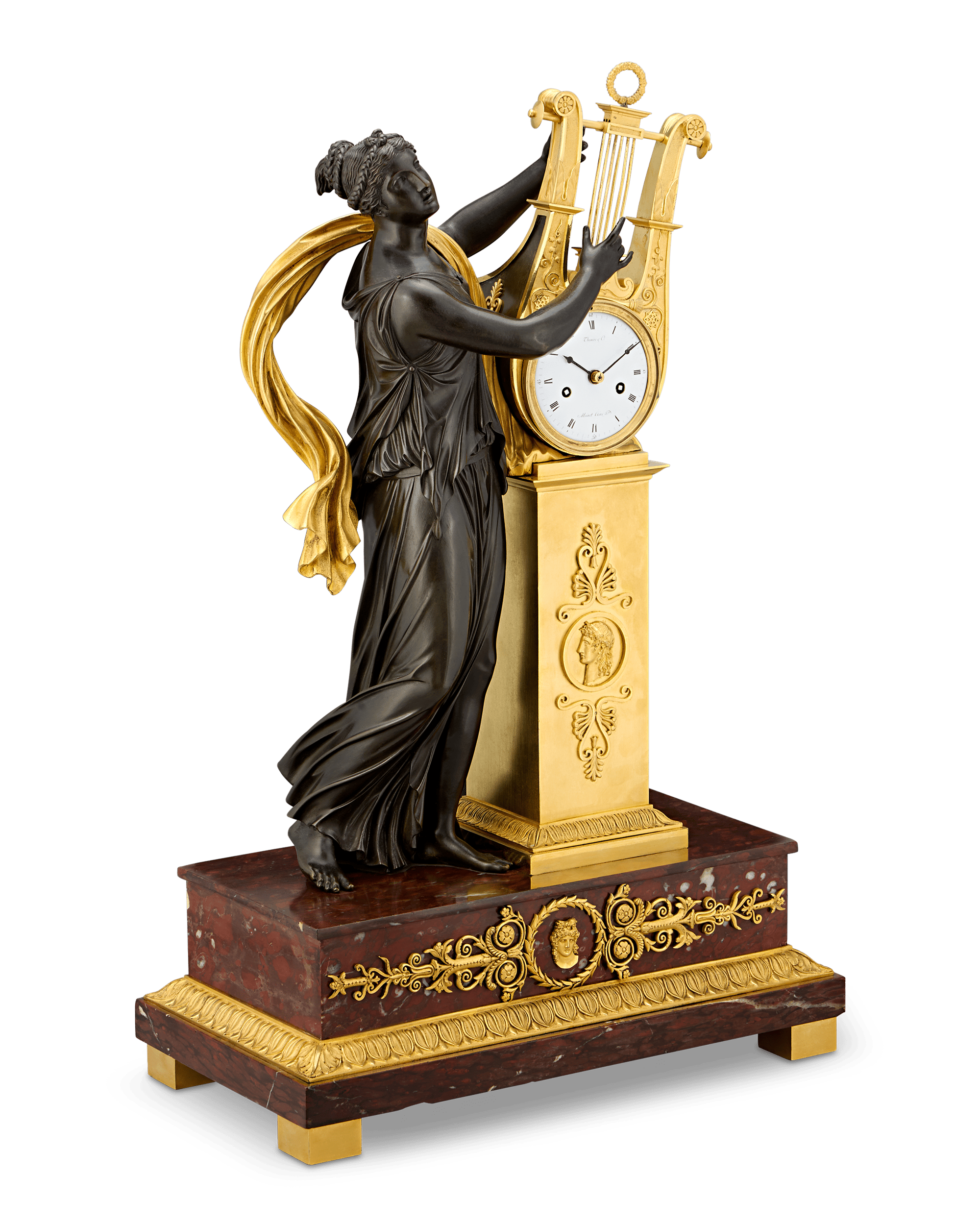 Empire Erato Mantel Clock by Thomire & Cie