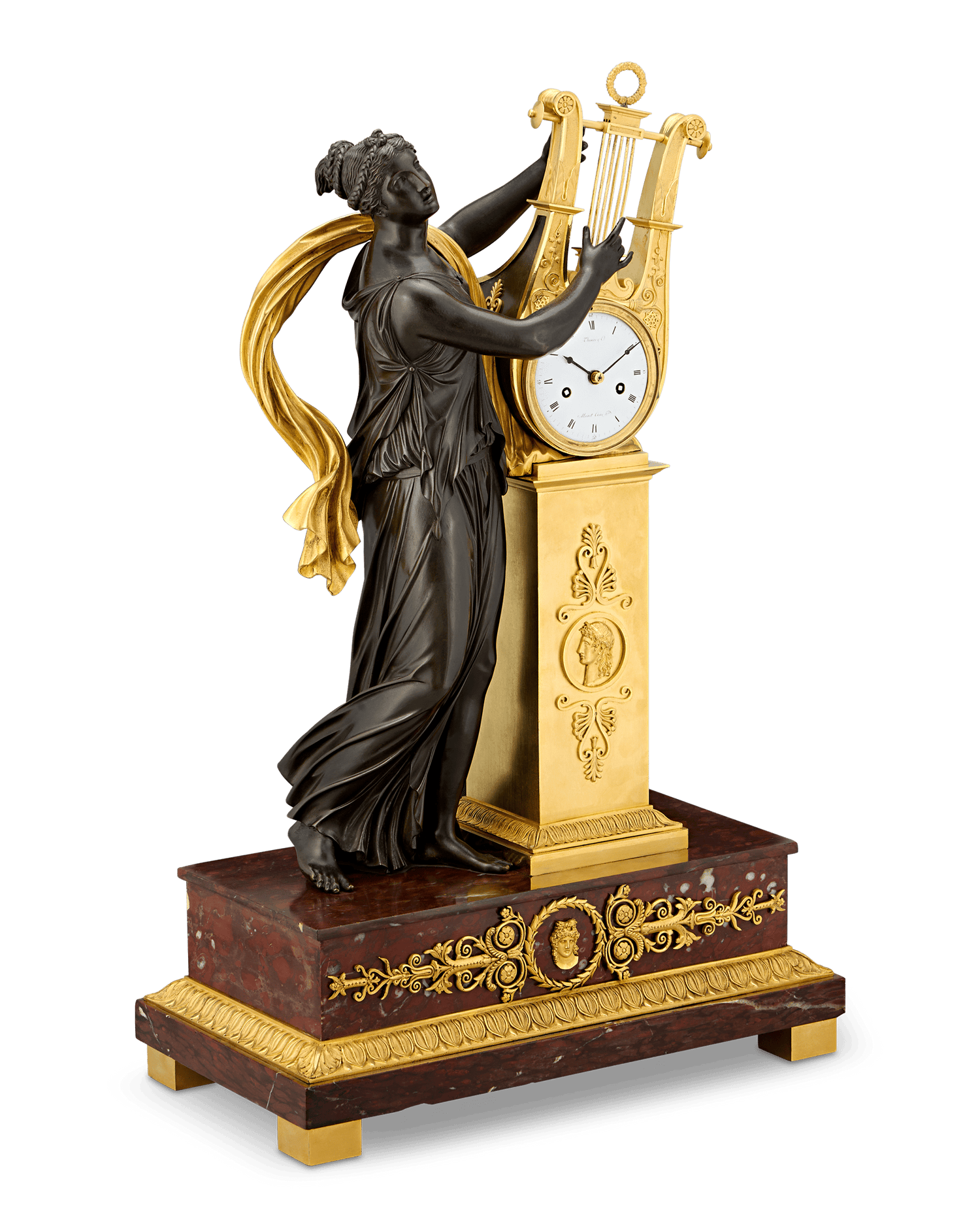 Empire Erato Mantel Clock by Thomire & Cie