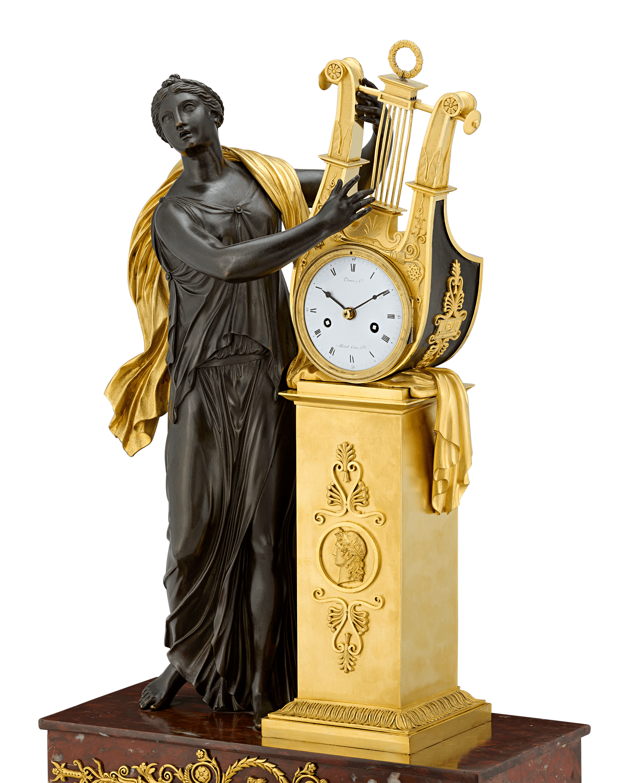 Empire Erato Mantel Clock by Thomire & Cie
