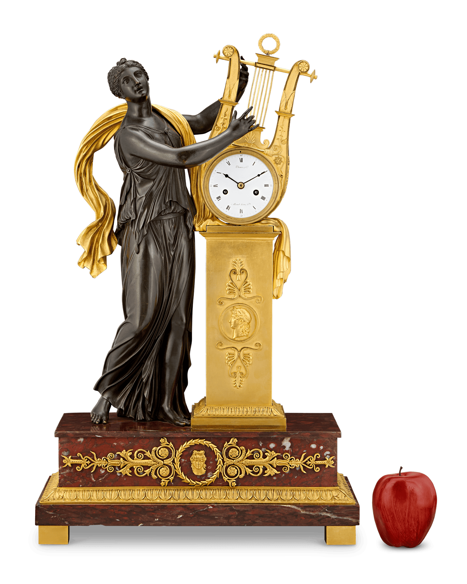 Empire Erato Mantel Clock by Thomire & Cie