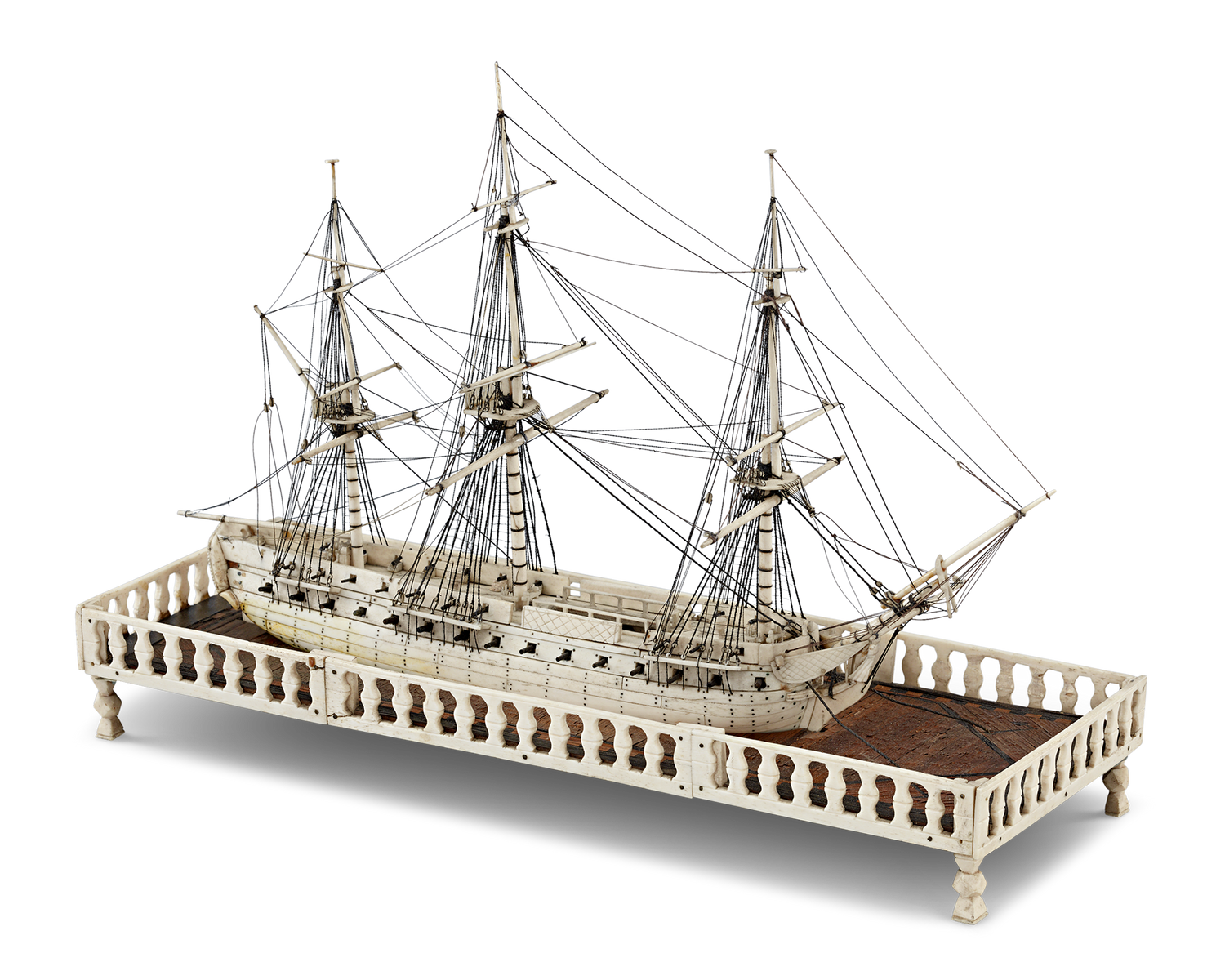 Napoleonic Prisoner-of-War Bone Ship Model