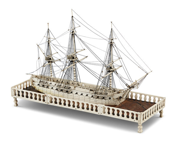 Napoleonic Prisoner-of-War Bone Ship Model