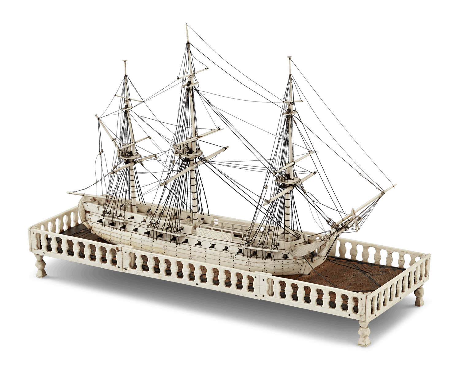 Napoleonic Prisoner-of-War Bone Ship Model