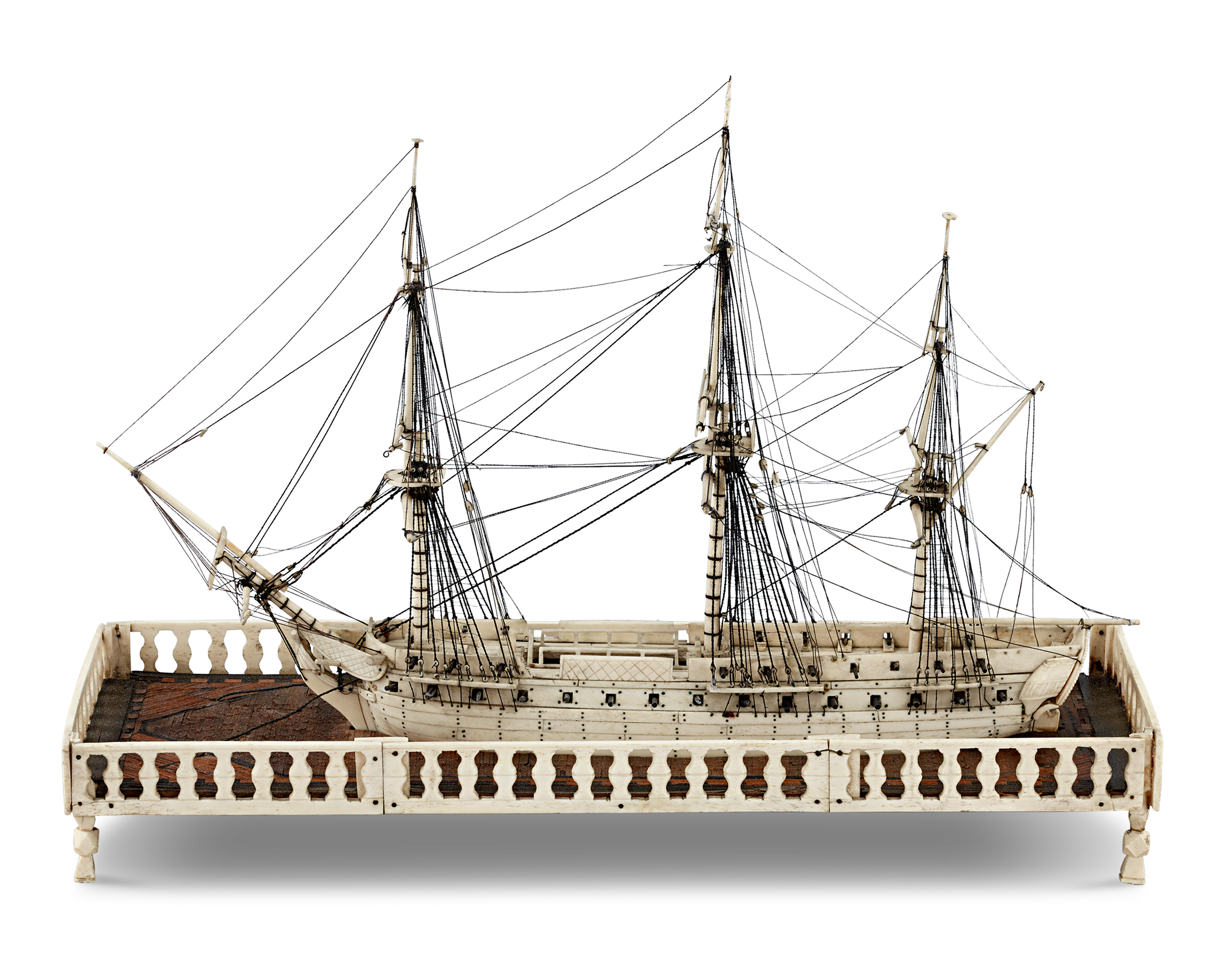 Napoleonic Prisoner-of-War Bone Ship Model