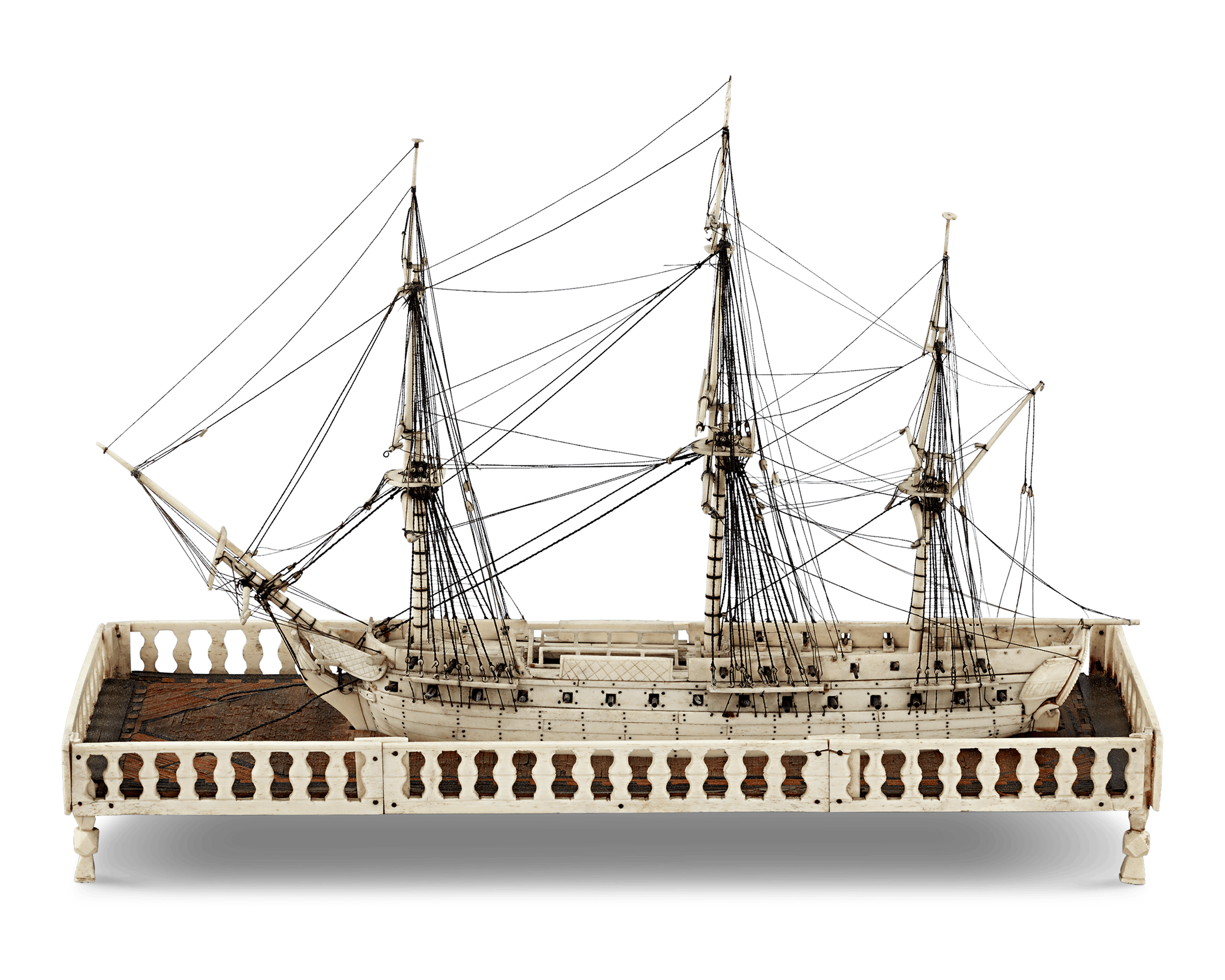 Napoleonic Prisoner-of-War Bone Ship Model
