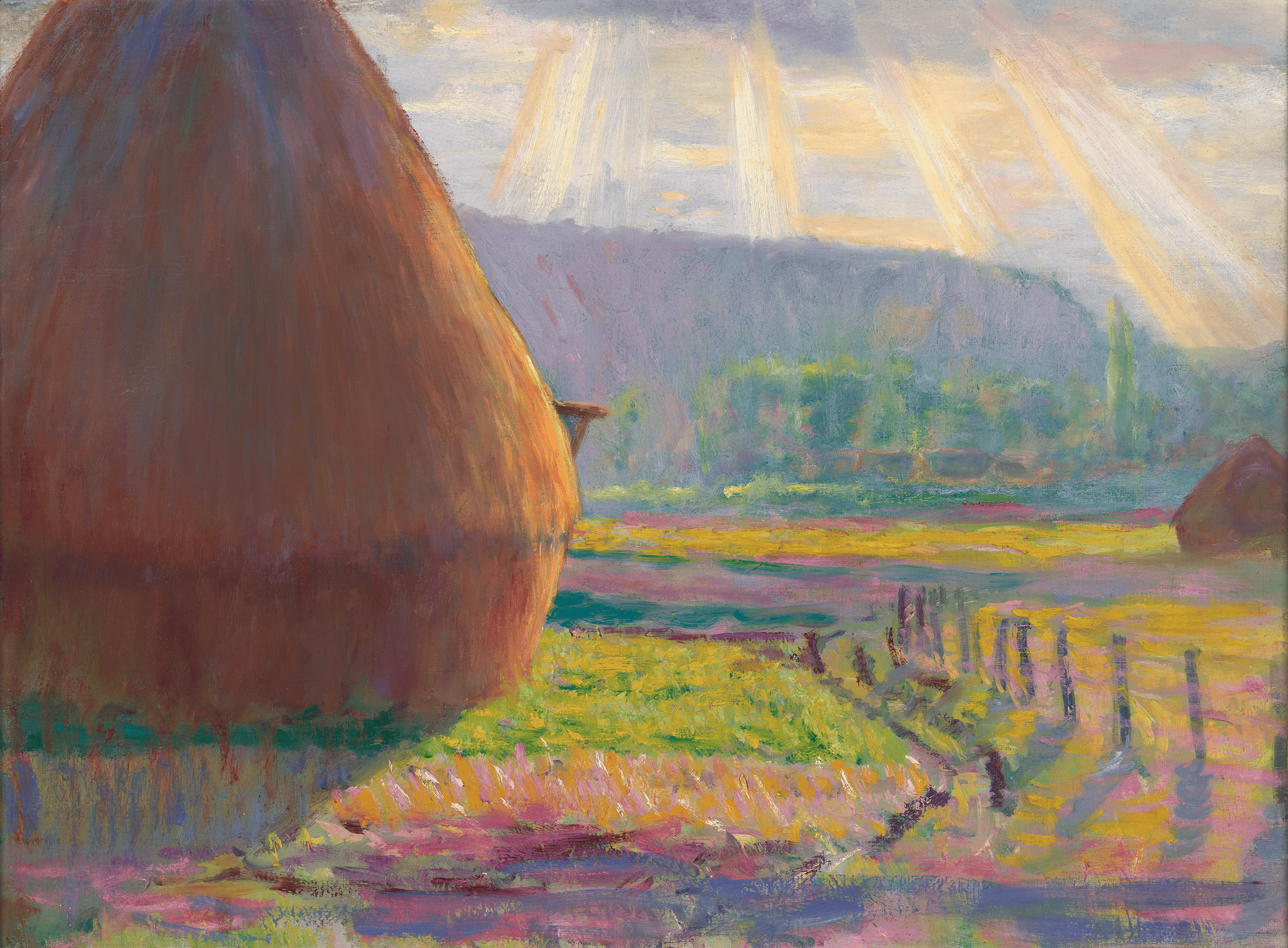 Grainstacks in the Plains of Ajoux, Giverny by Theodore Earl Butler