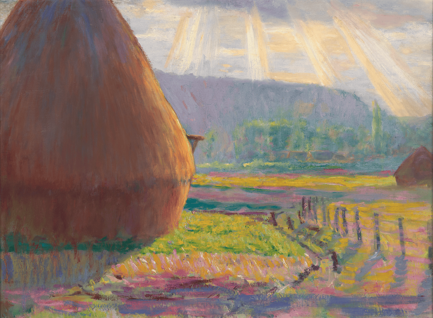 Grainstacks in the Plains of Ajoux, Giverny by Theodore Earl Butler