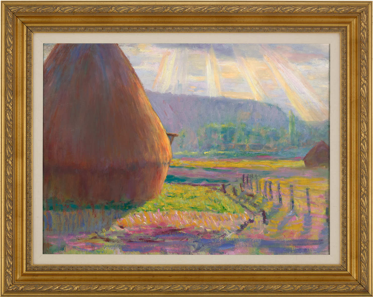 Grainstacks in plaine des Ajoux, Giverny by Theodore Earl Butler