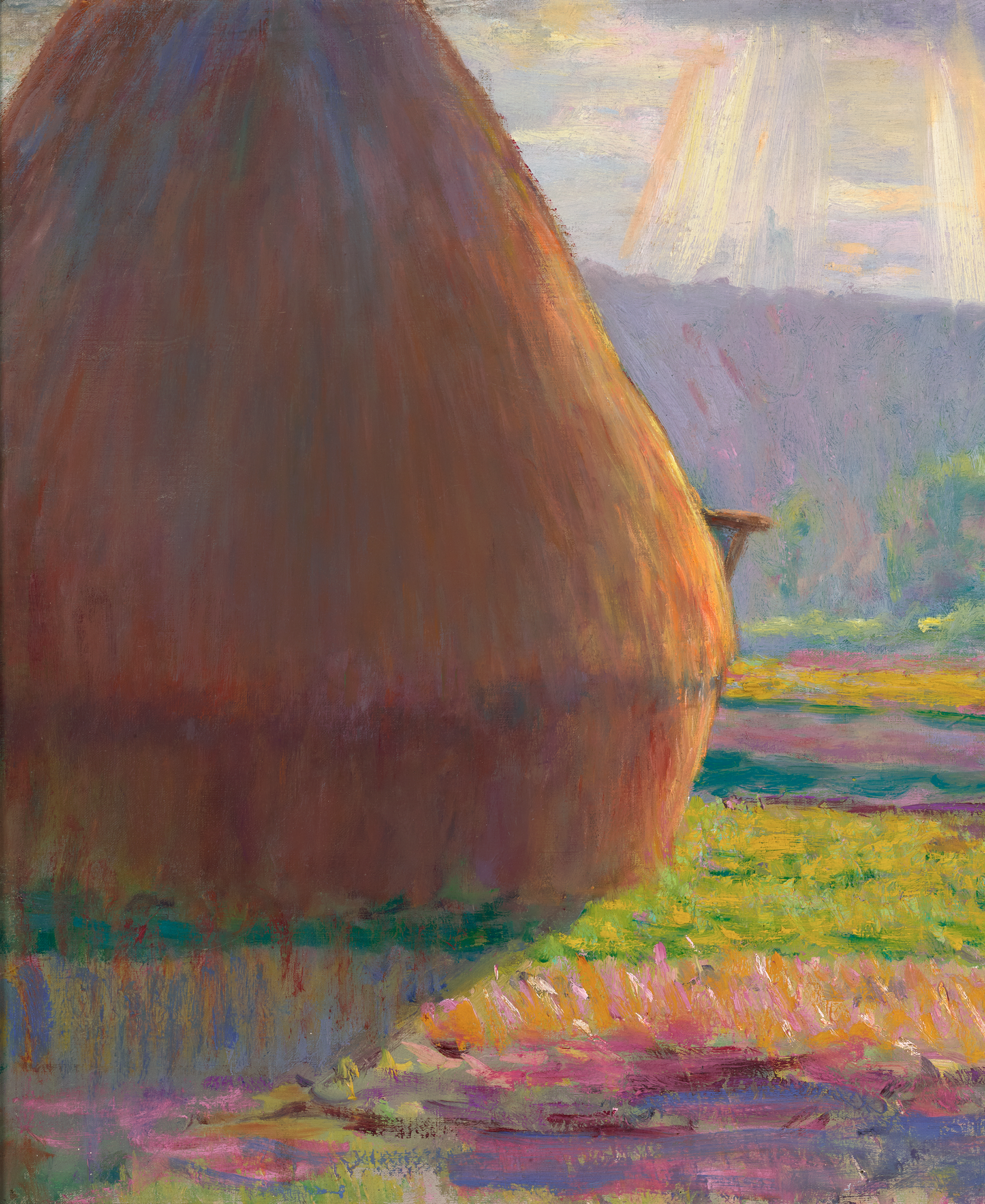 Grainstacks in plaine des Ajoux, Giverny by Theodore Earl Butler