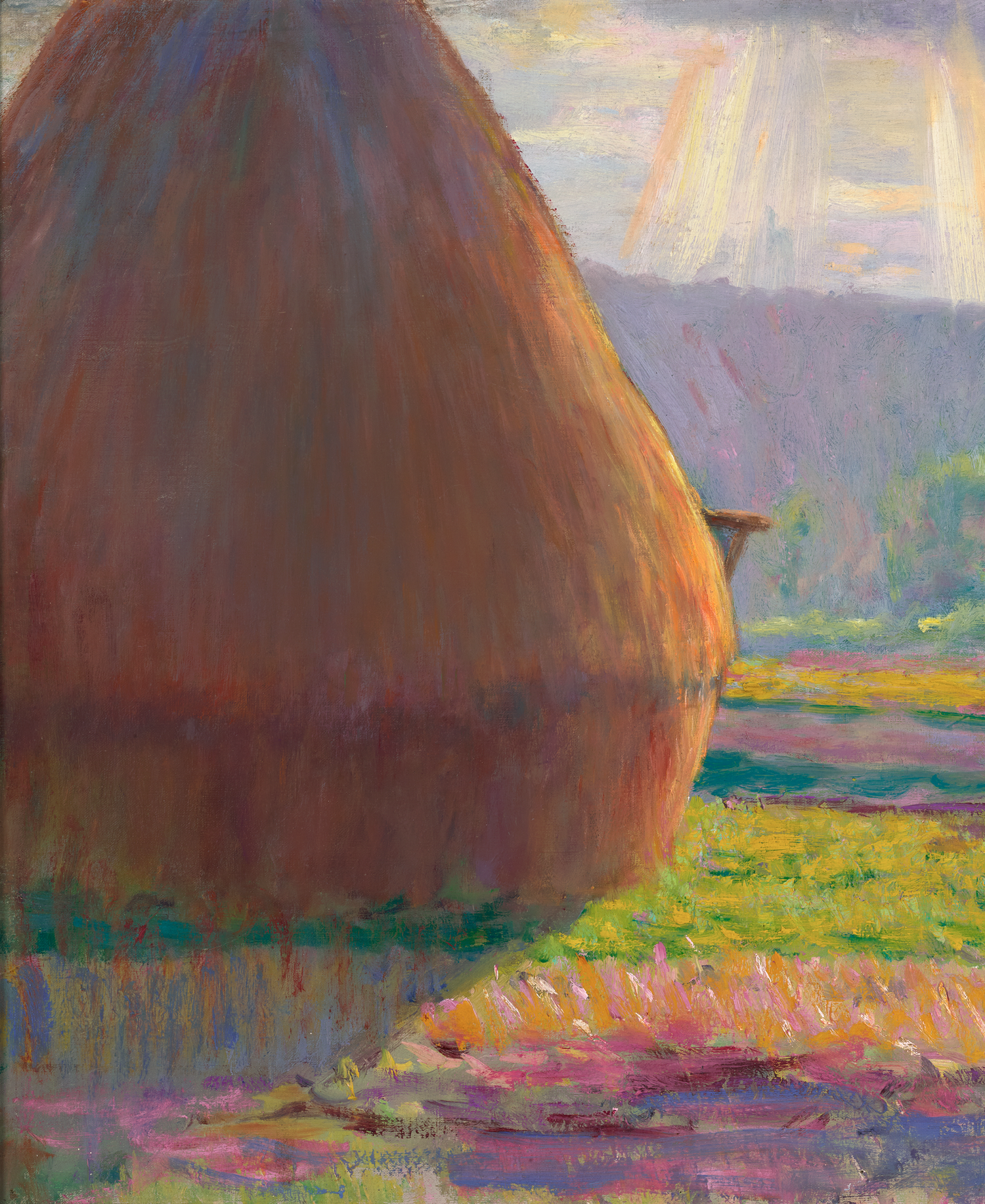 Grainstacks in plaine des Ajoux, Giverny by Theodore Earl Butler