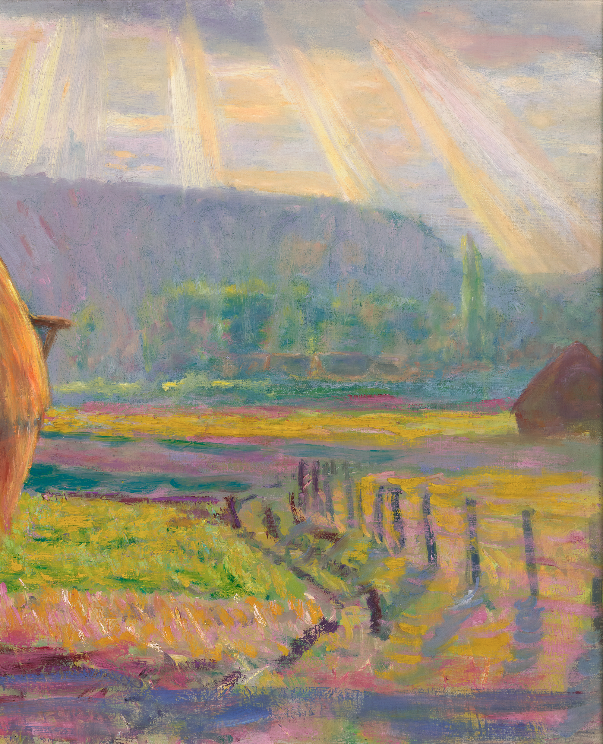 Grainstacks in plaine des Ajoux, Giverny by Theodore Earl Butler