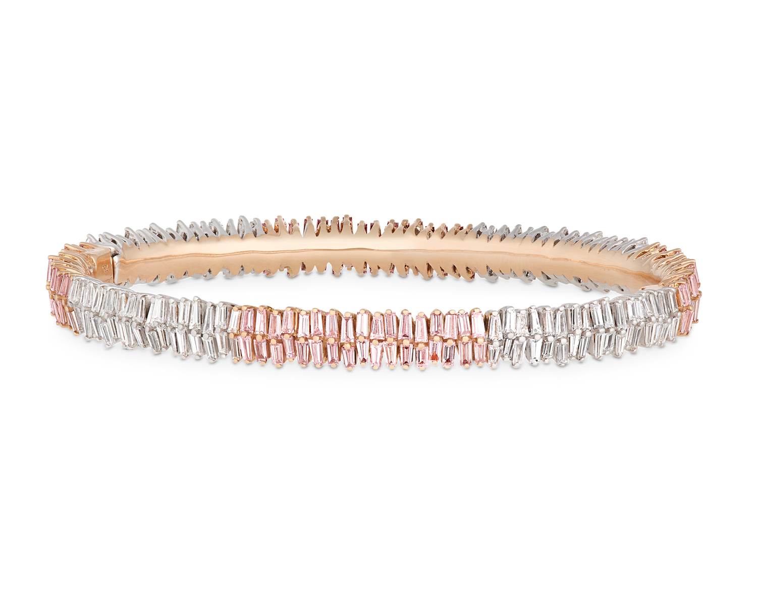 Salavetti Pink and White Diamond Bracelet, 7.19 Carats