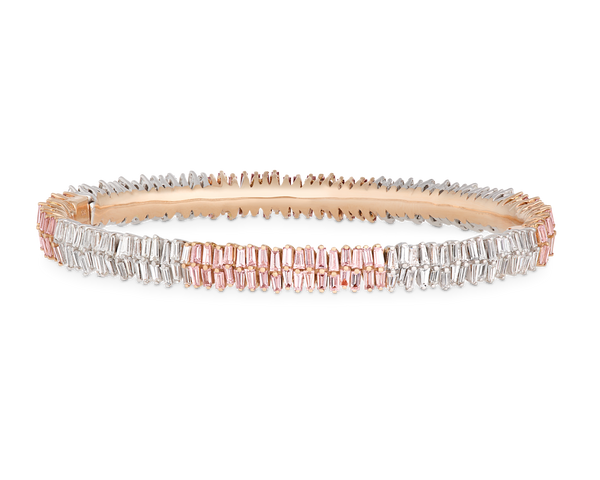 Salavetti Pink and White Diamond Bracelet, 7.19 Carats