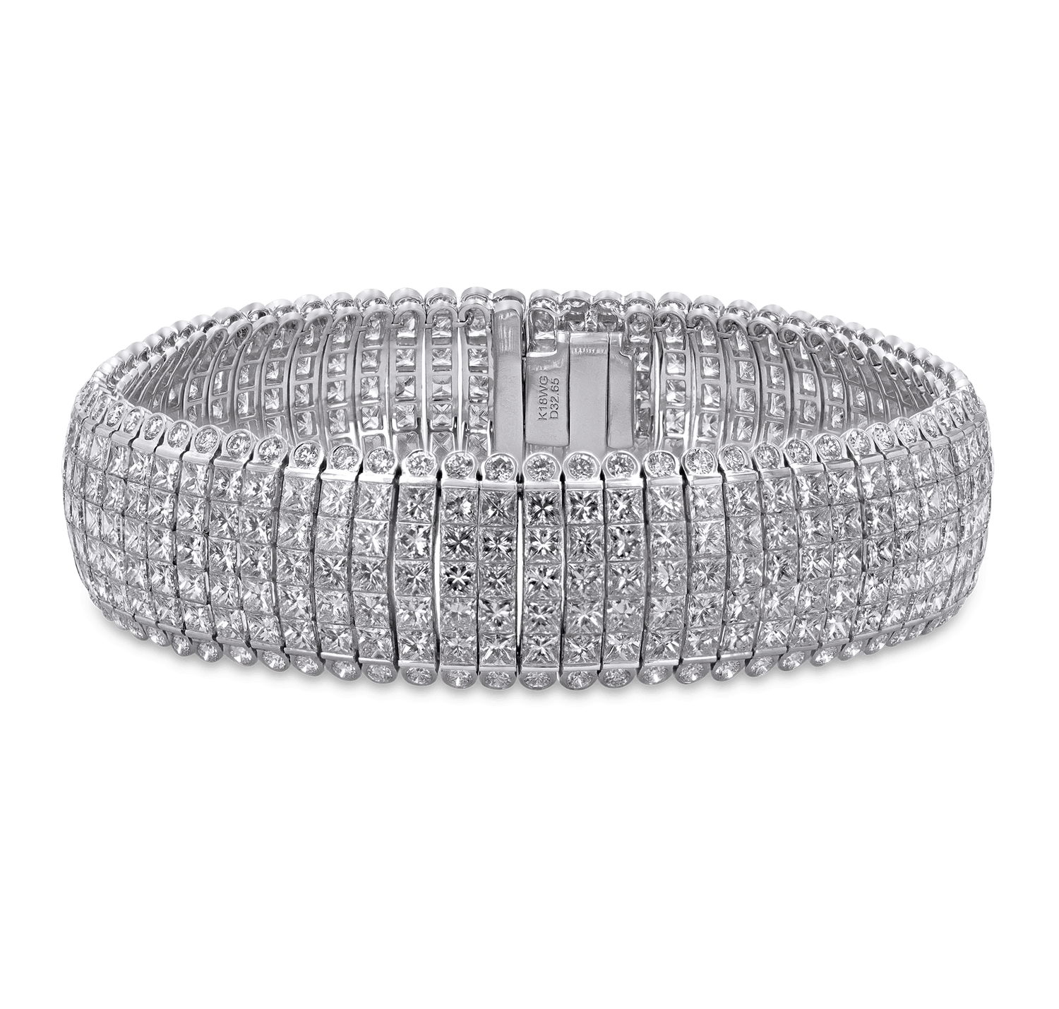 Invisible-Set Diamond Bracelet, 32.65 Carats