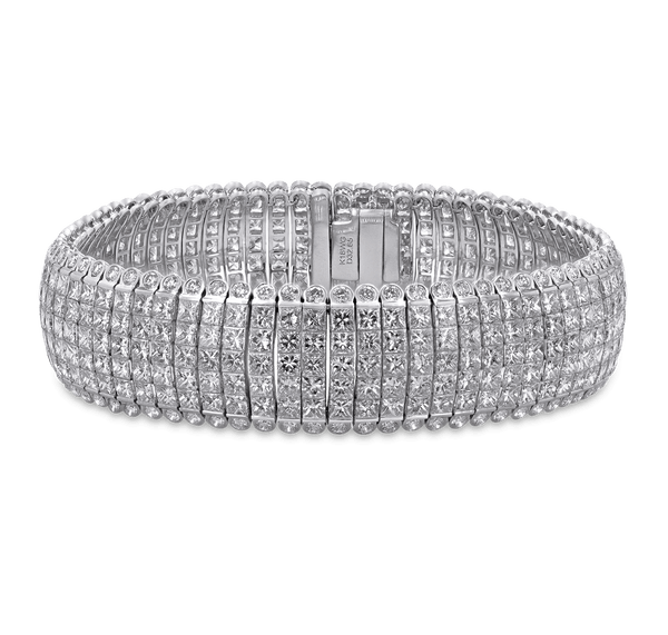Invisible-Set Diamond Bracelet, 32.65 Carats