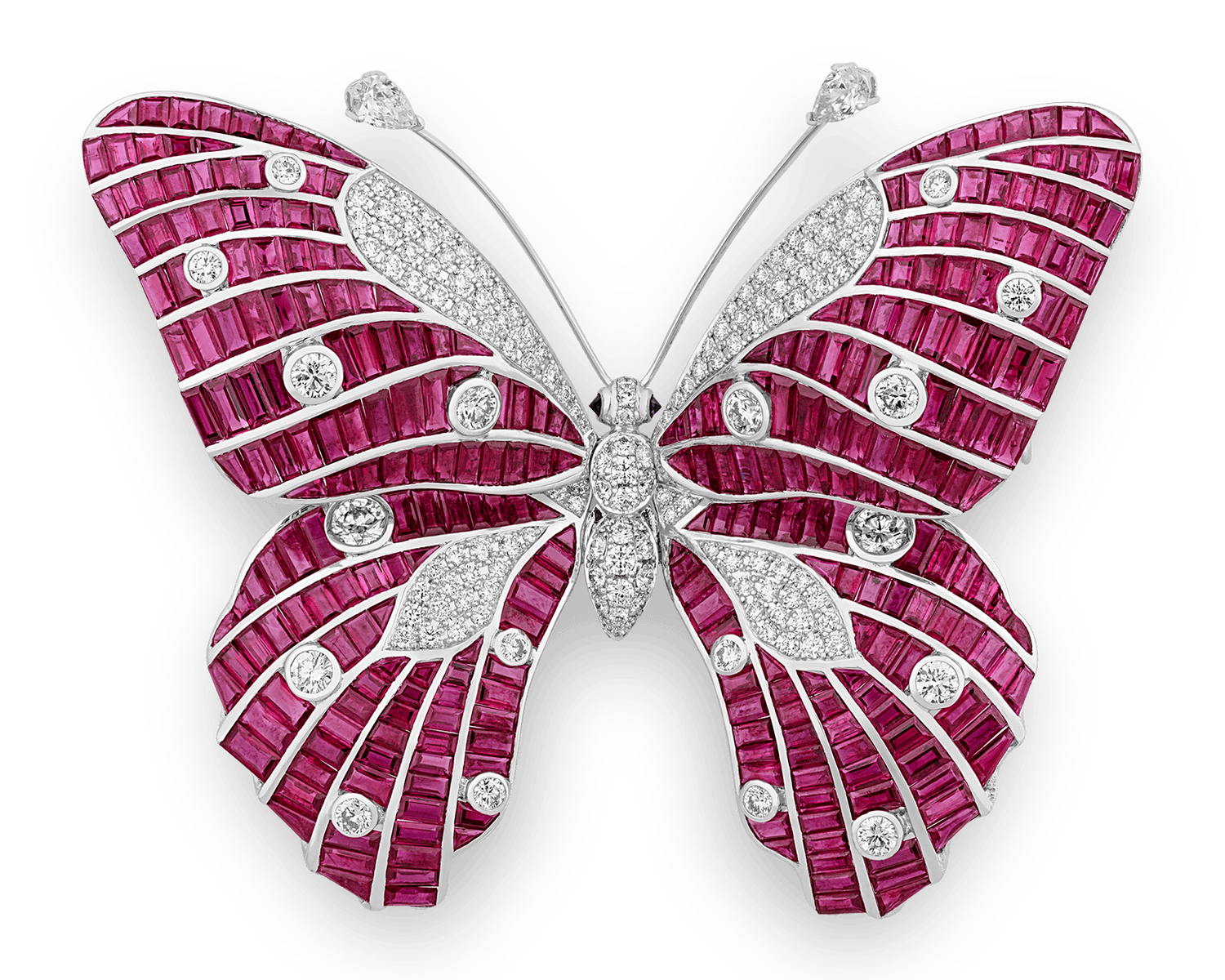 Burma Ruby Butterfly Brooch
