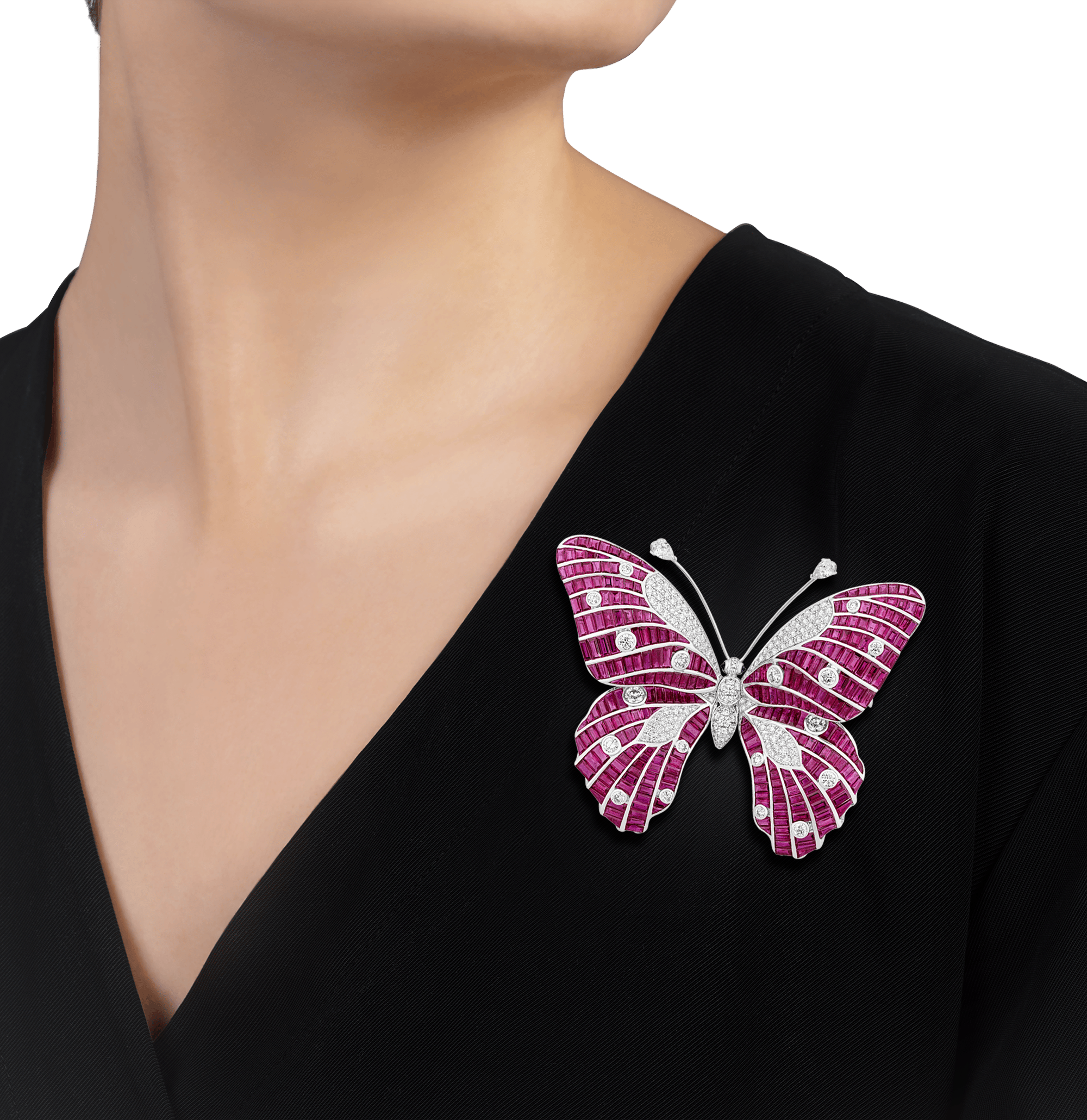 Burma Ruby Butterfly Brooch