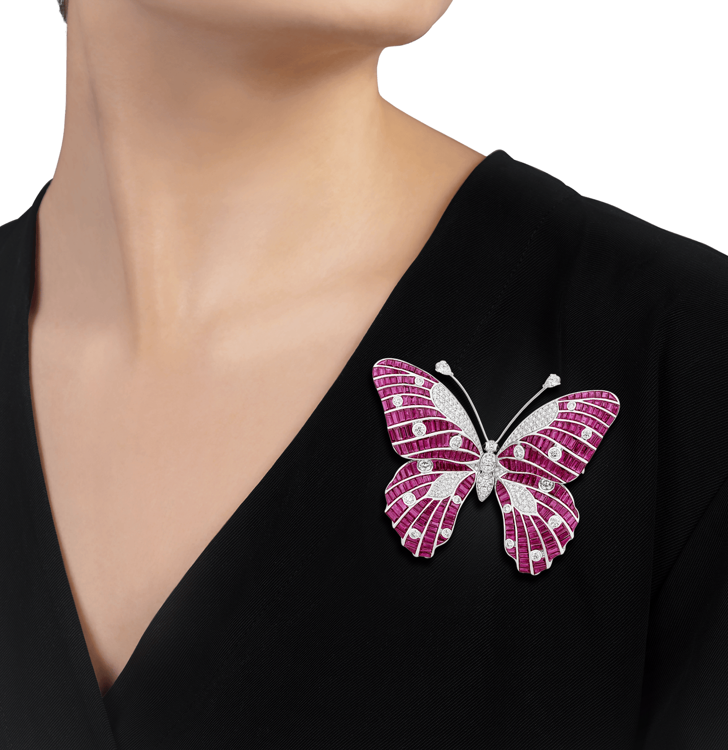 Burma Ruby Butterfly Brooch