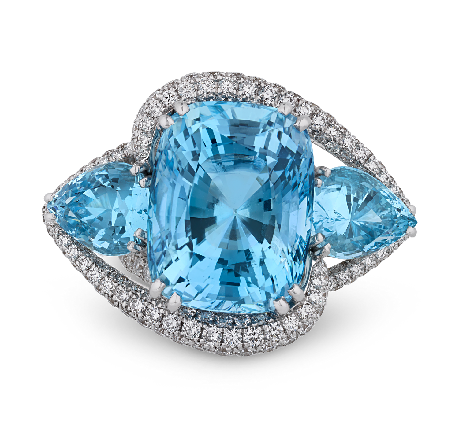 Salavetti Unheated Aquamarine Ring, 33.83 Carats