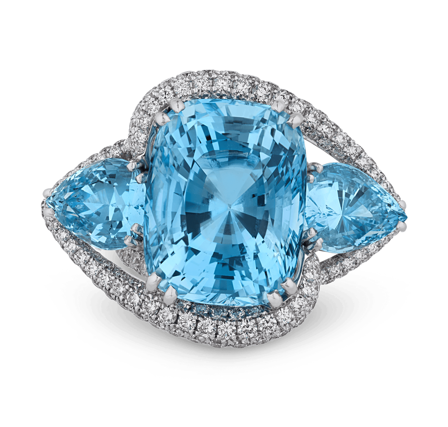 Salavetti Unheated Aquamarine Ring, 33.83 Carats