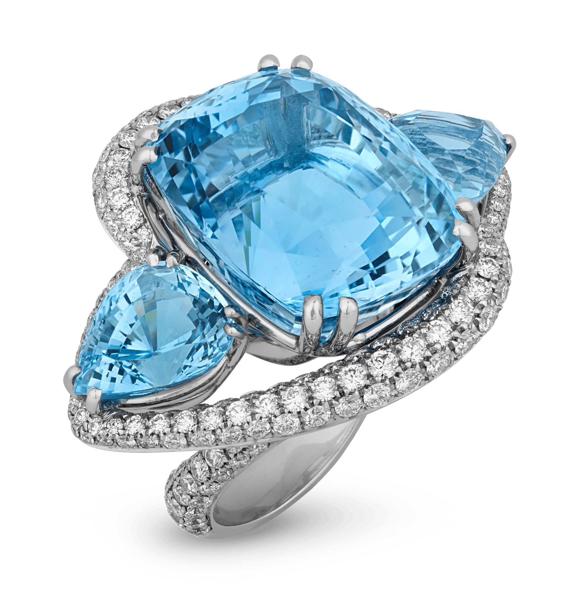 Salavetti Unheated Aquamarine Ring, 33.83 Carats