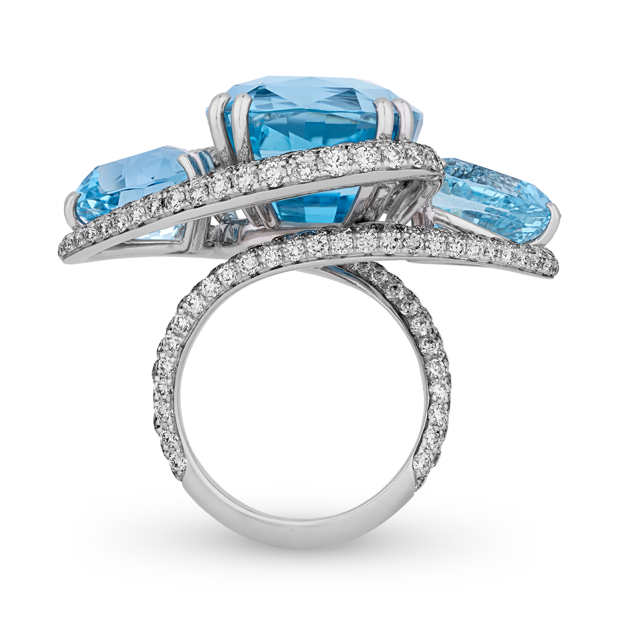 Salavetti Unheated Aquamarine Ring, 33.83 Carats