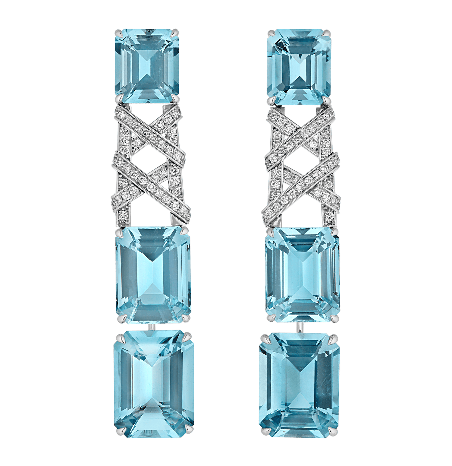 Salavetti Unheated Aquamarine Earrings, 38.84 Carats