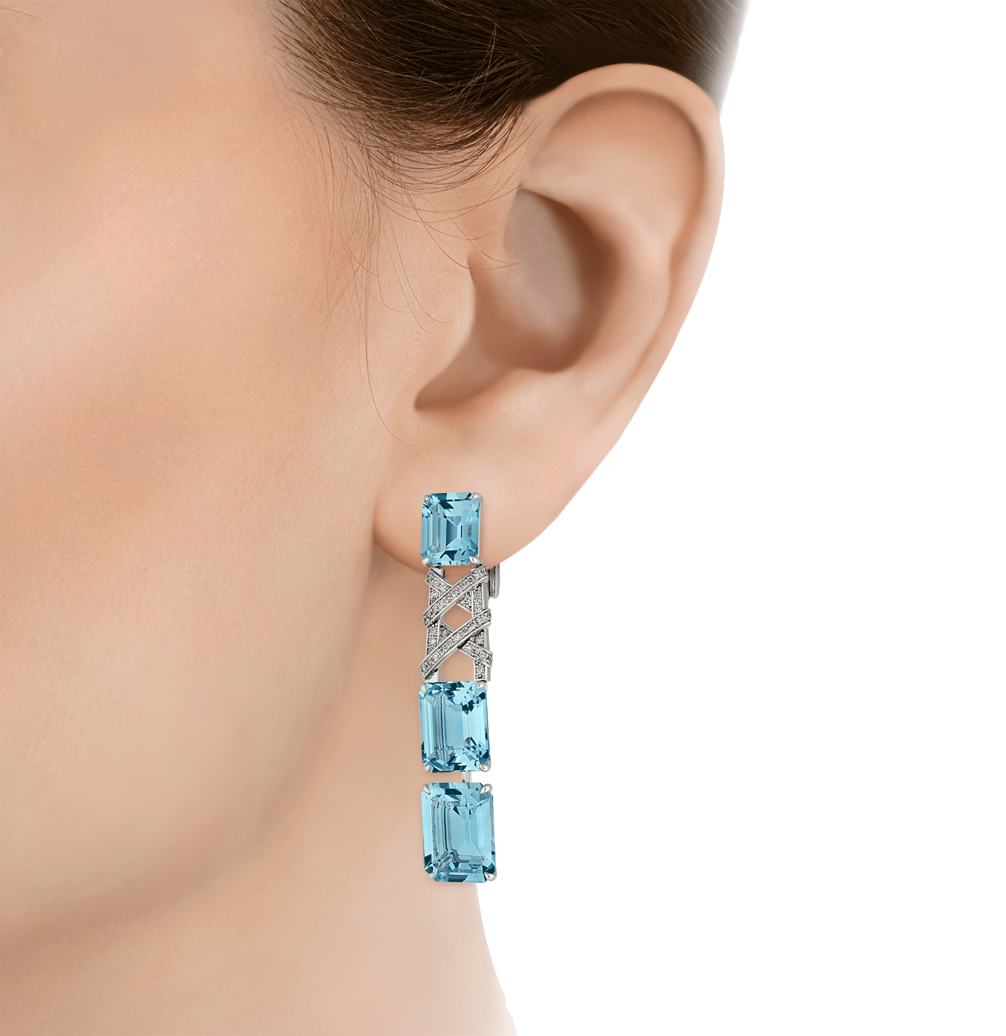 Salavetti Unheated Aquamarine Earrings, 38.84 Carats
