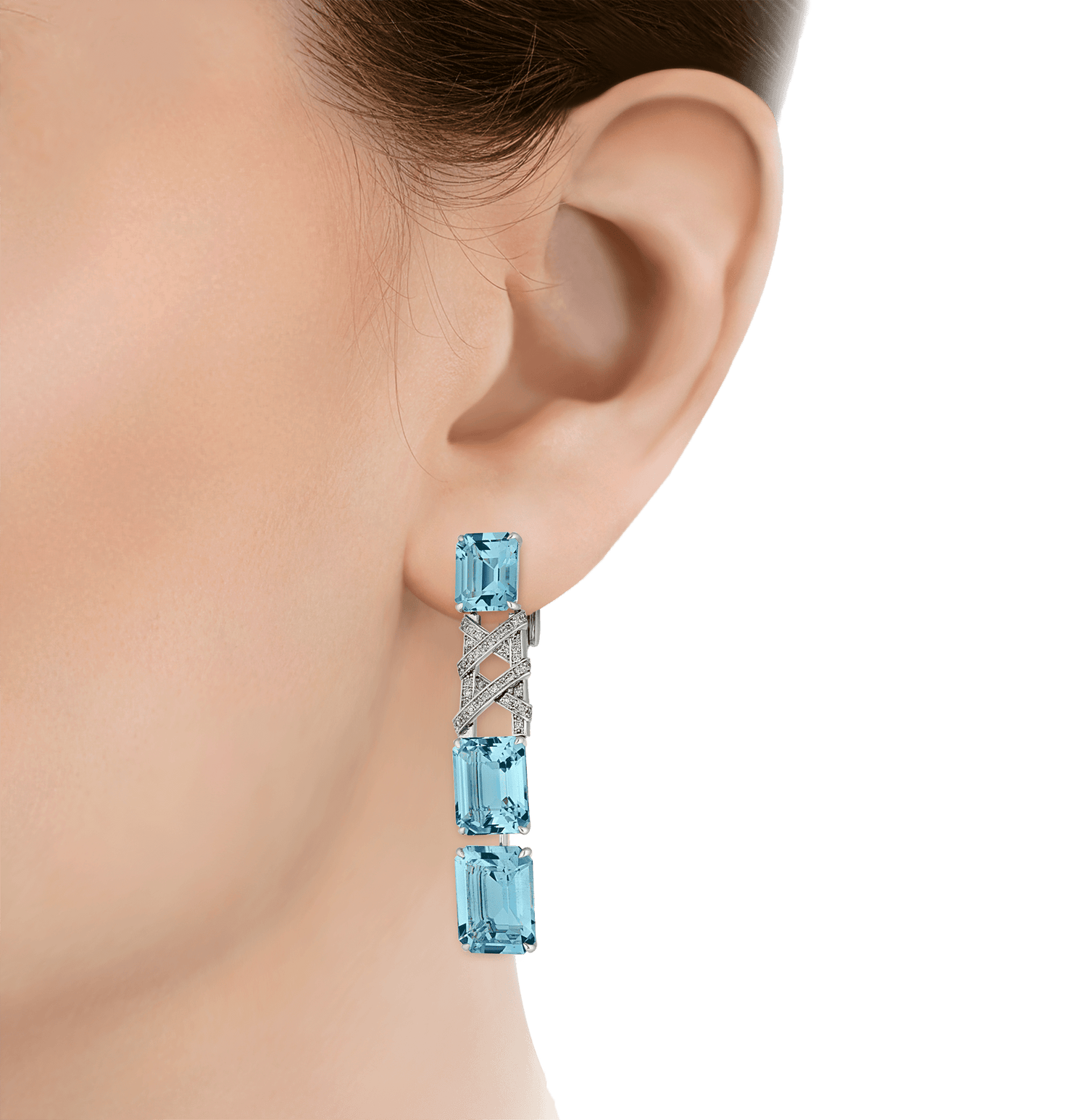 Salavetti Unheated Aquamarine Earrings, 38.84 Carats