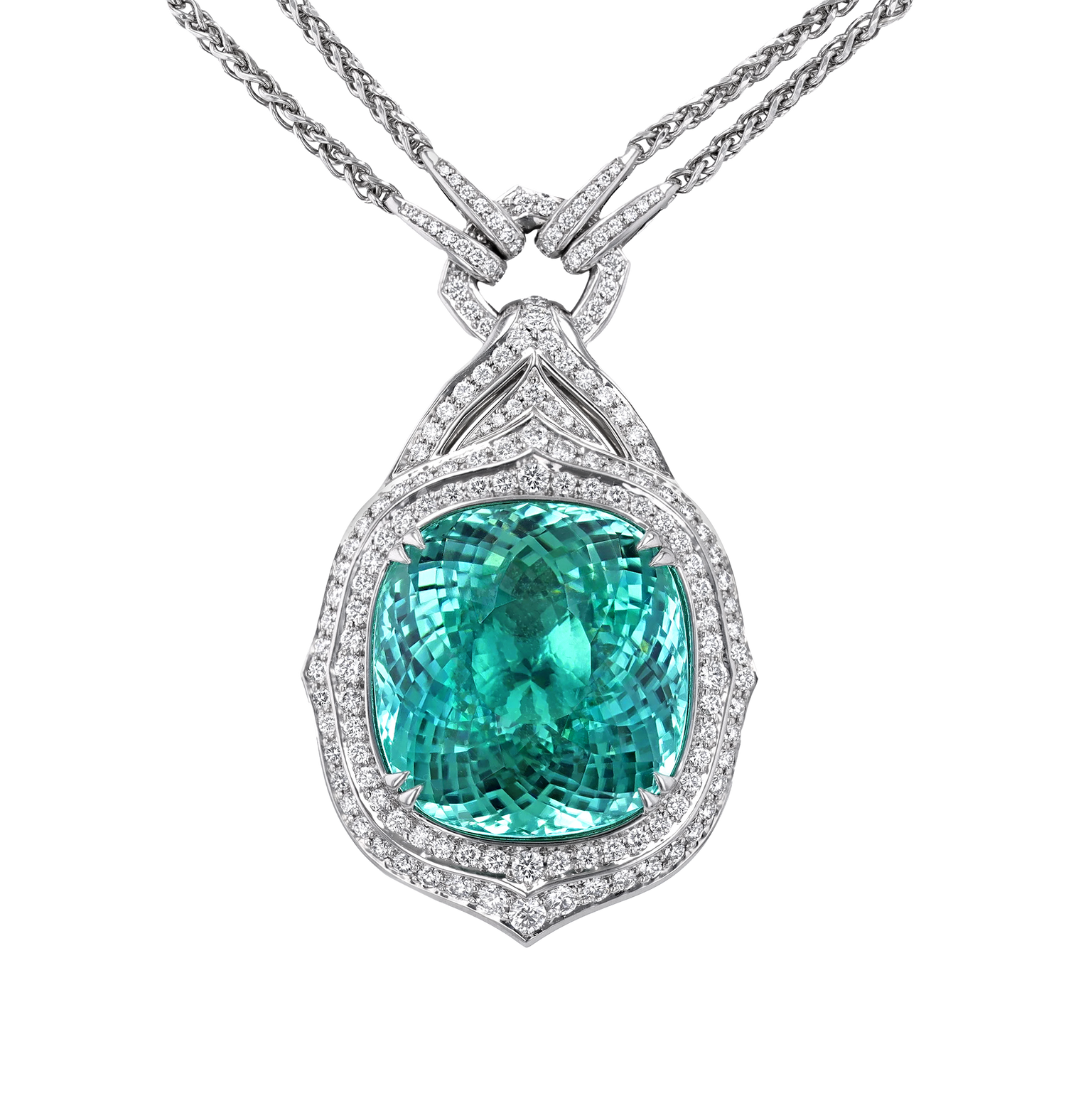 Kat Florence Paraiba Tourmaline Necklace, 76.53 Carats