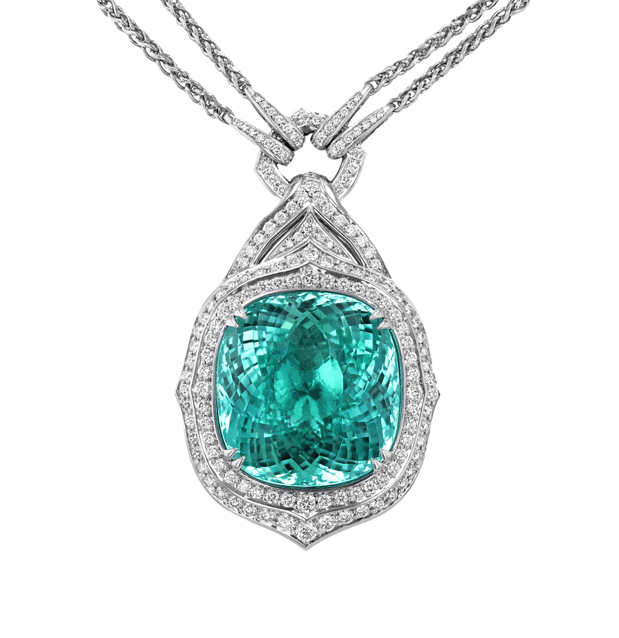 Kat Florence Paraiba Tourmaline Necklace, 76.53 Carats