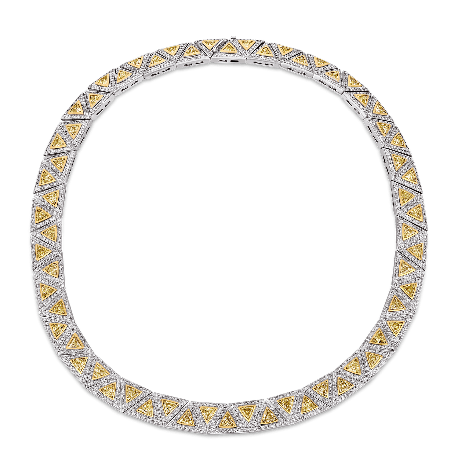 Krieger Yellow and White Diamond Necklace