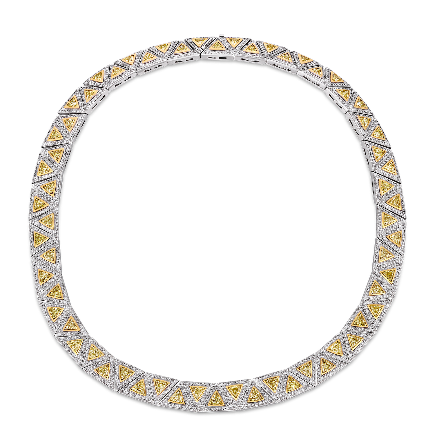 Krieger Yellow and White Diamond Necklace