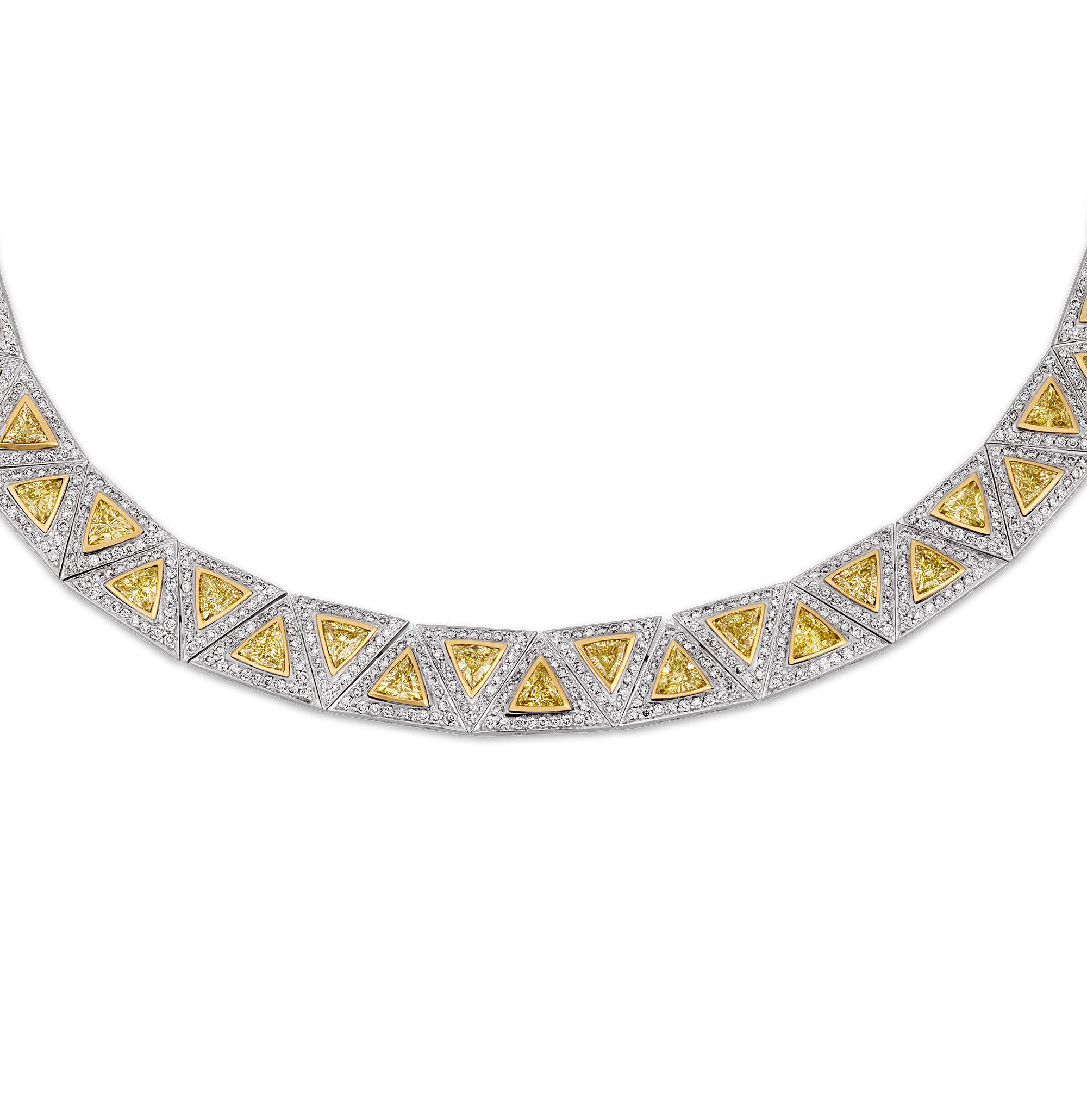 Krieger Yellow and White Diamond Necklace