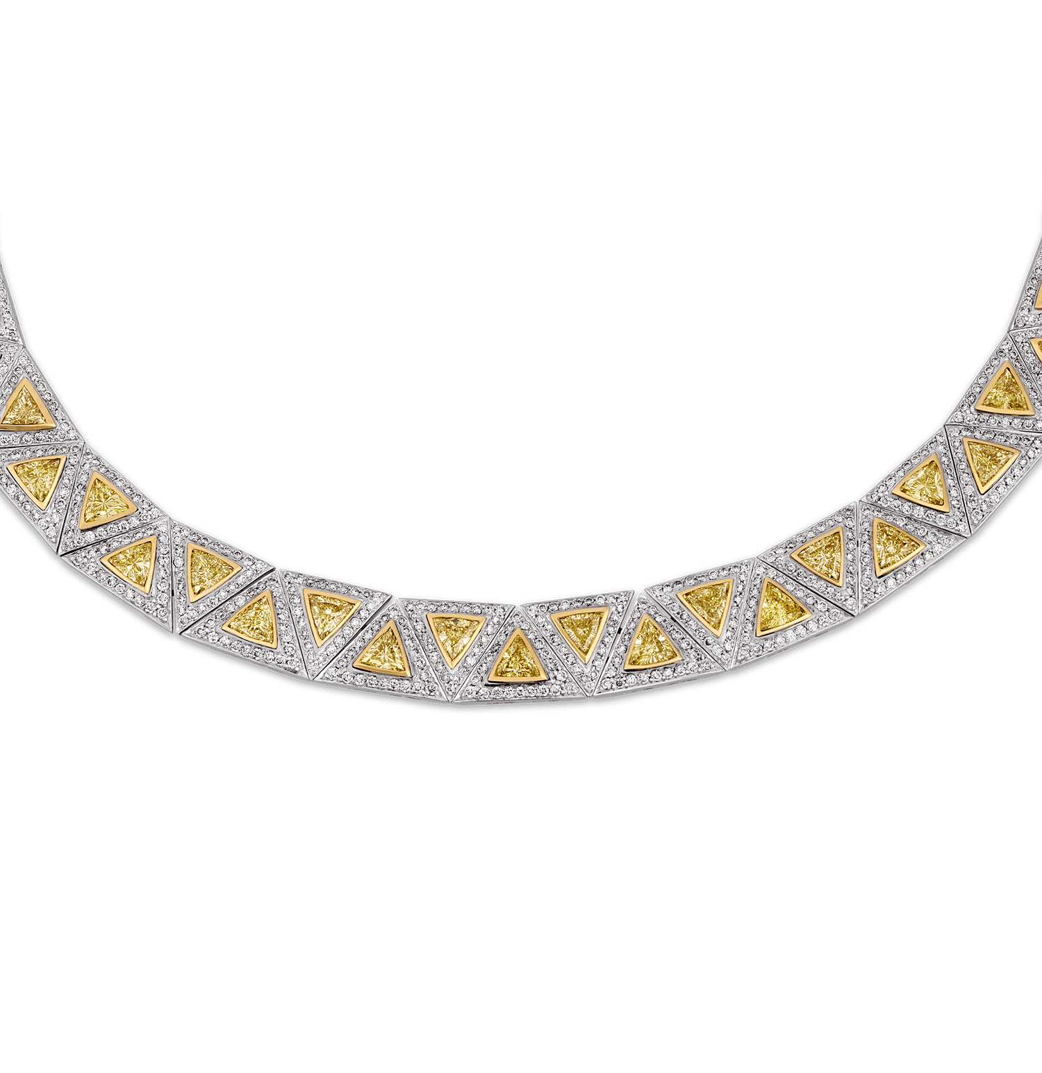Krieger Yellow and White Diamond Necklace