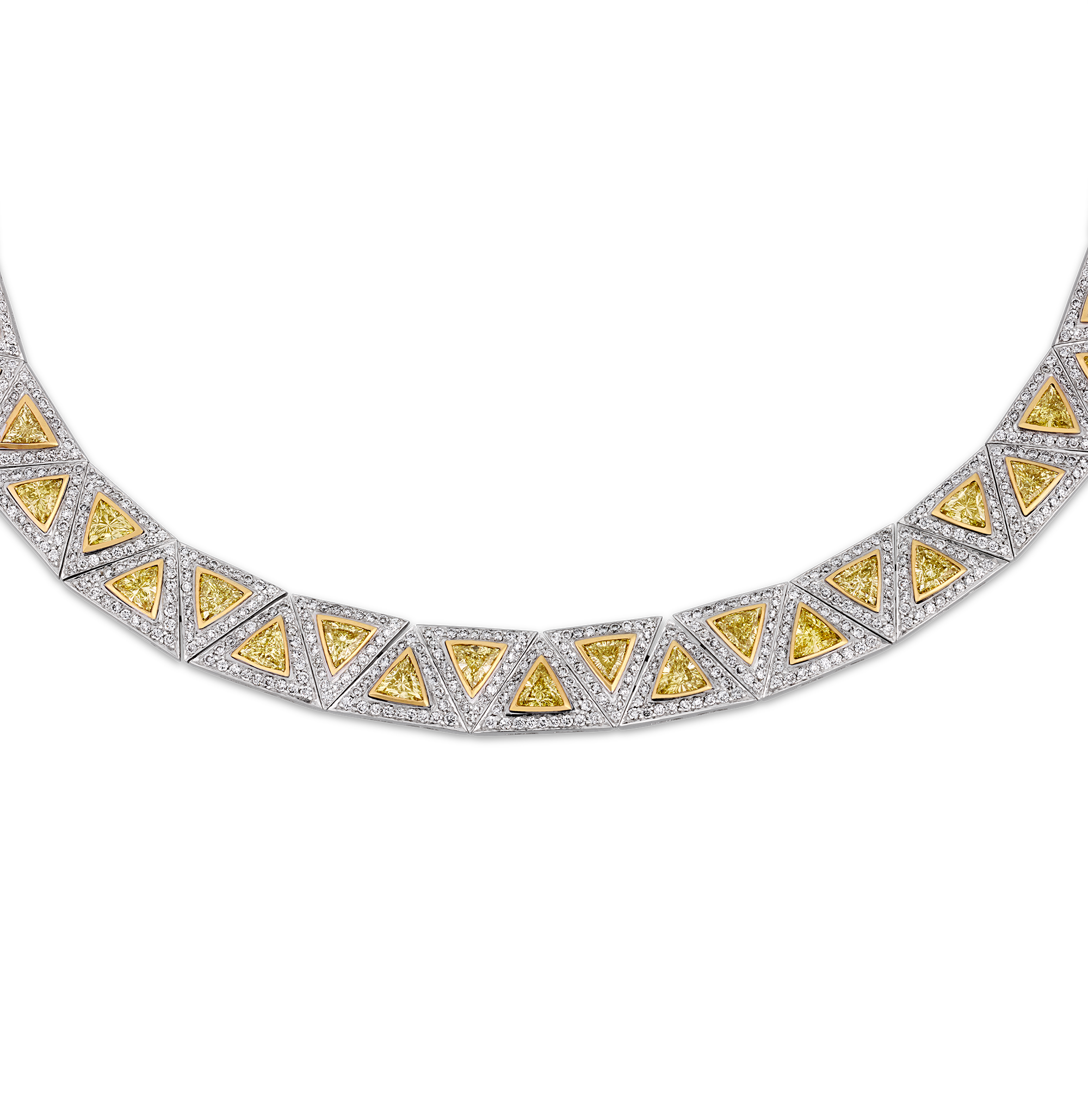 Krieger Yellow and White Diamond Necklace