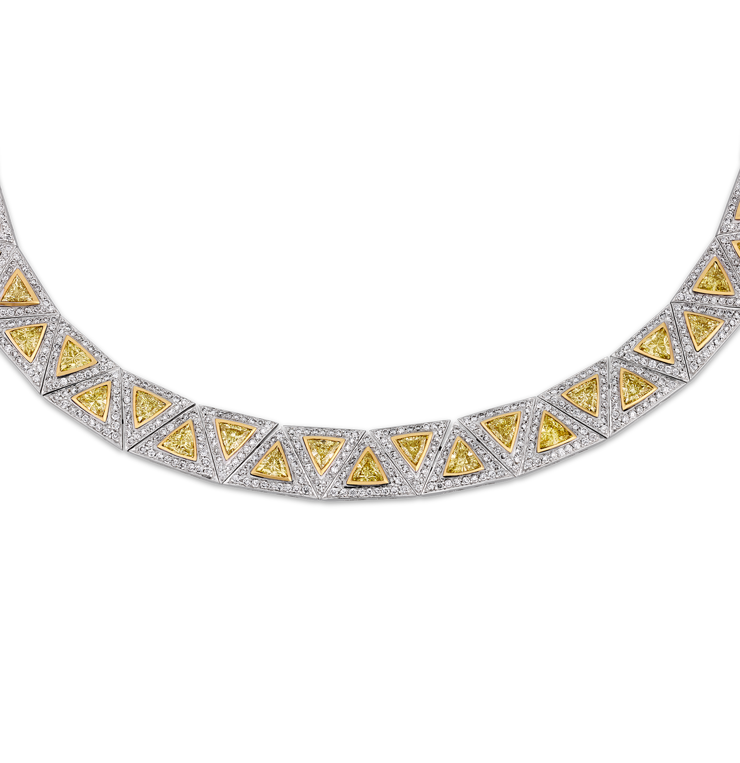 Krieger Yellow and White Diamond Necklace