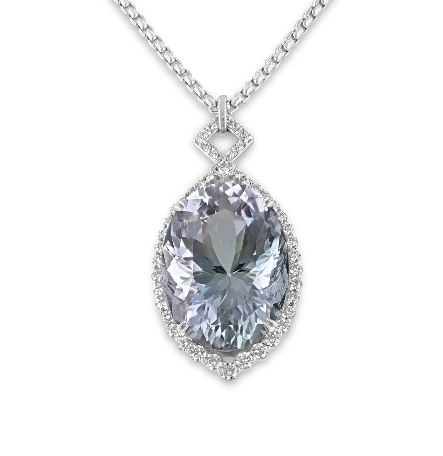 Gray Tourmaline Pendant, 76.00 Carats