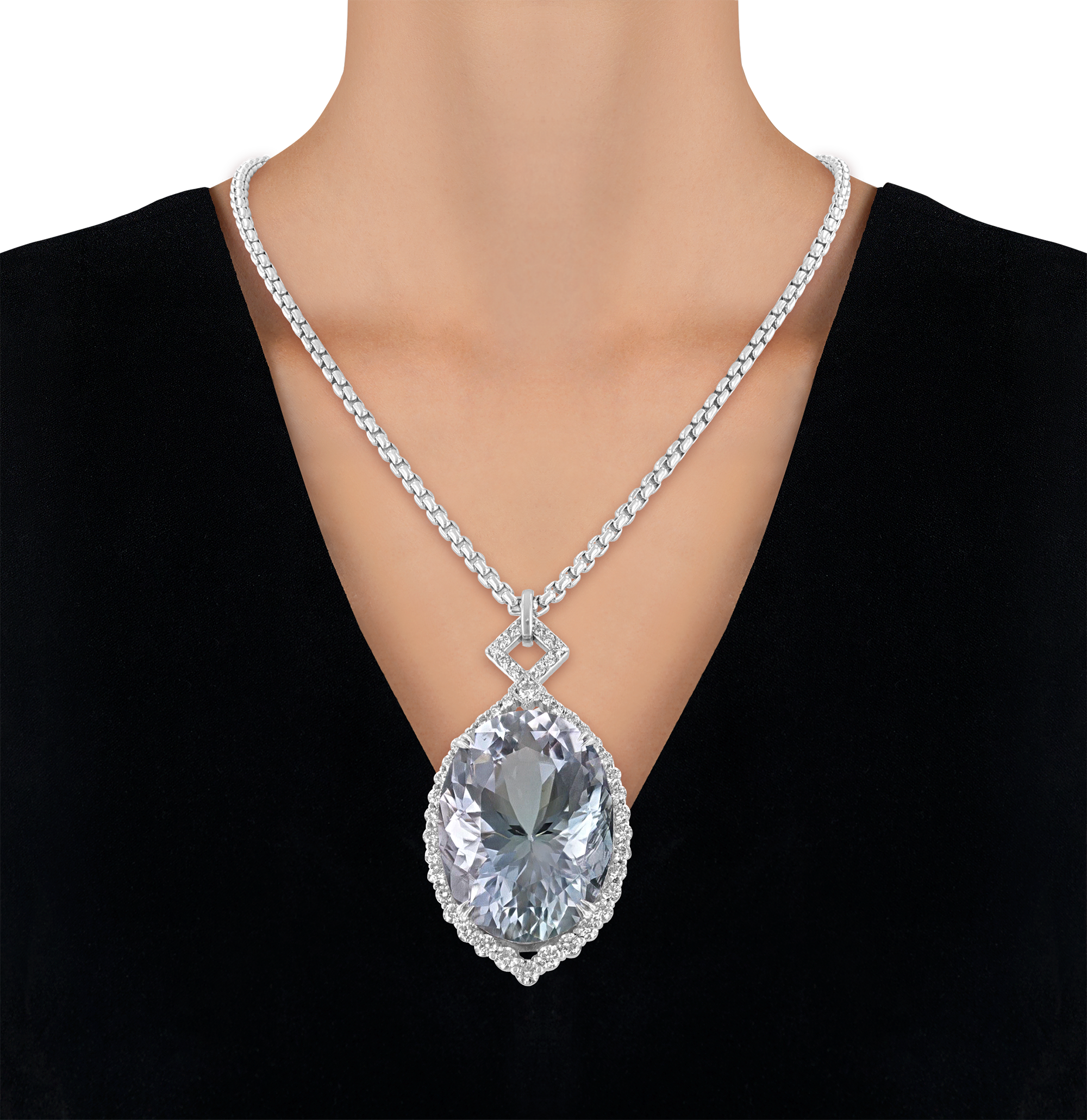 Gray Tourmaline Pendant, 76.00 Carats