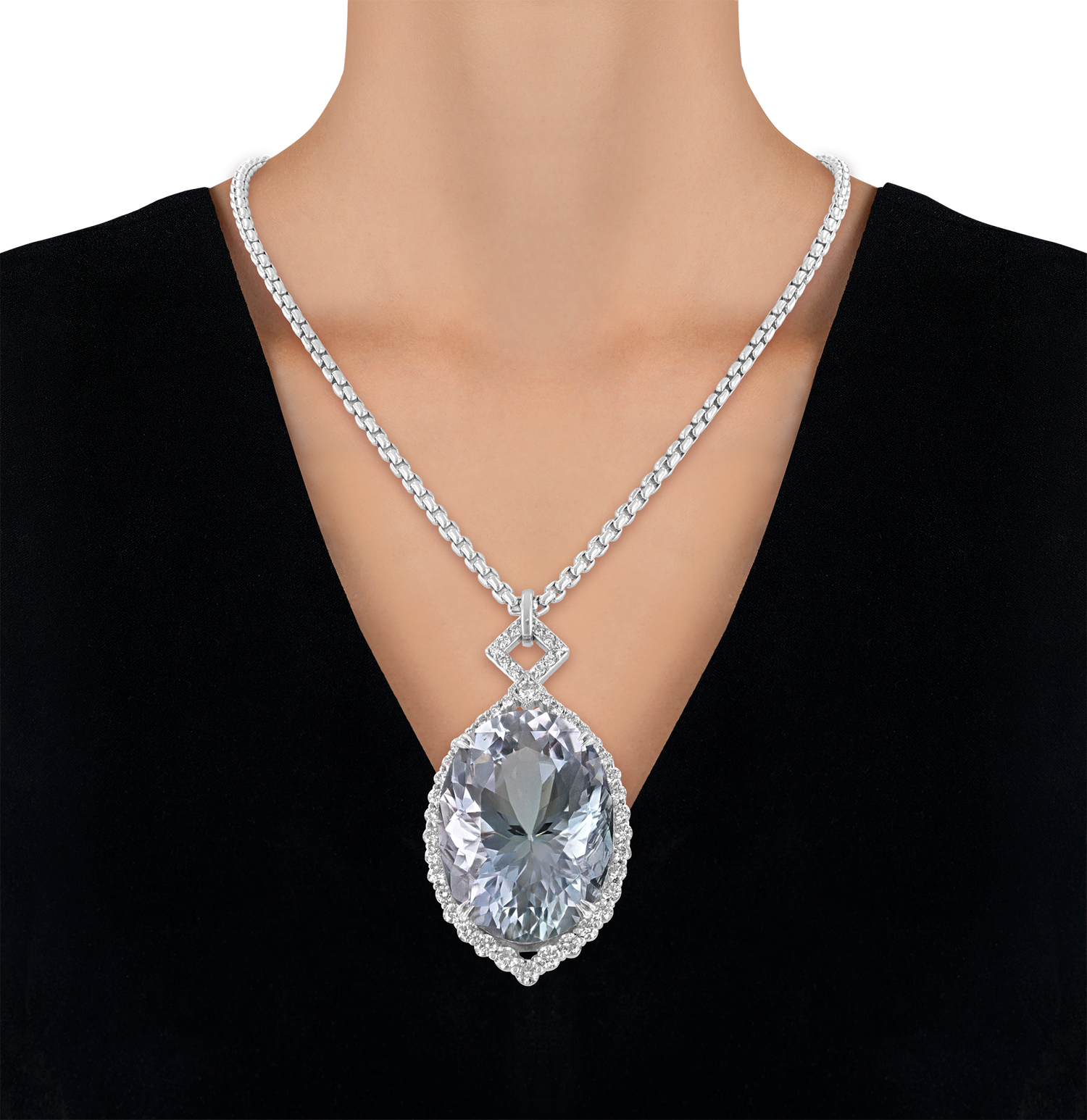 Gray Tourmaline Pendant, 76.00 Carats