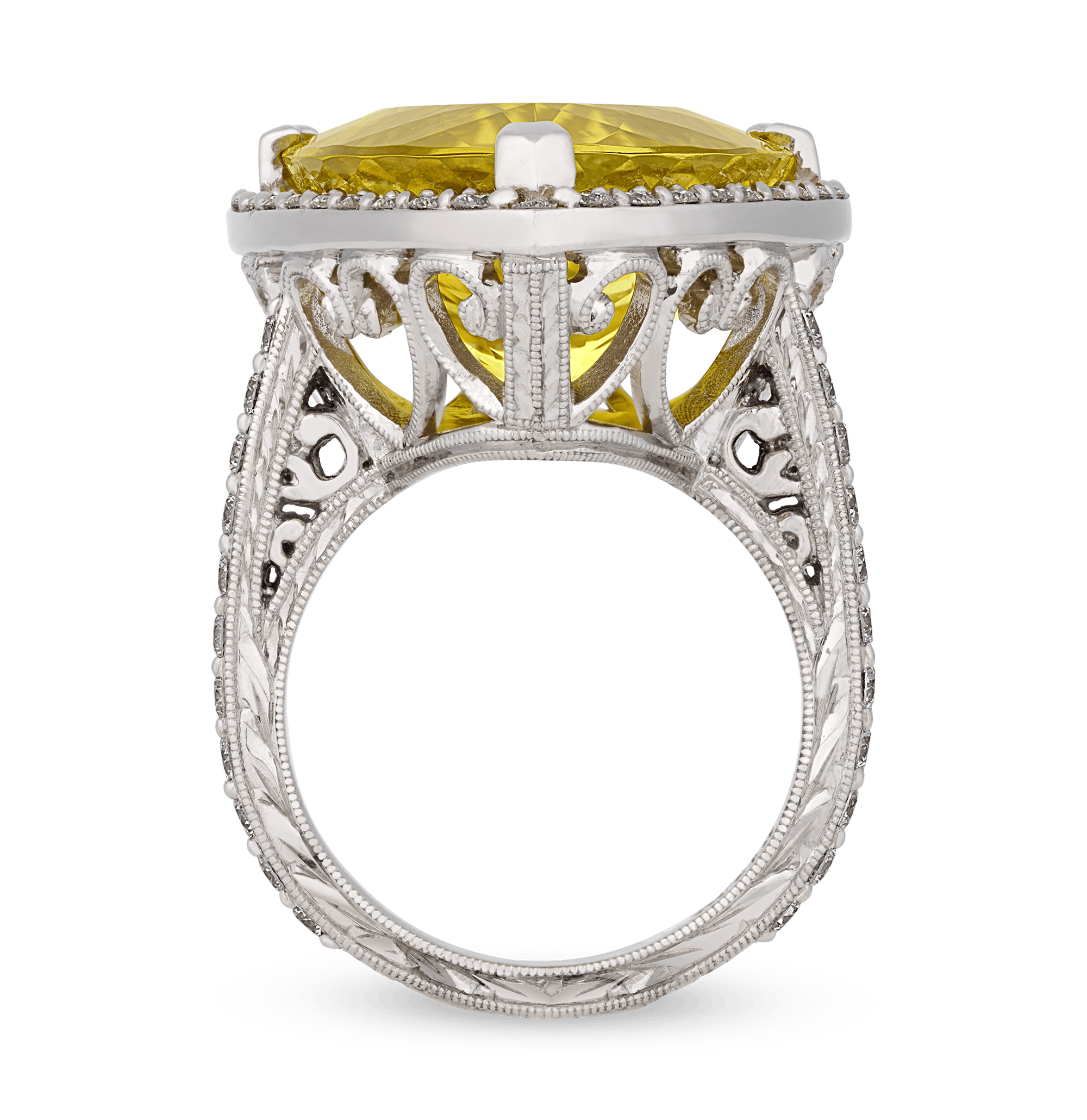 Canary Yellow Tourmaline Ring, 18.23 Carats