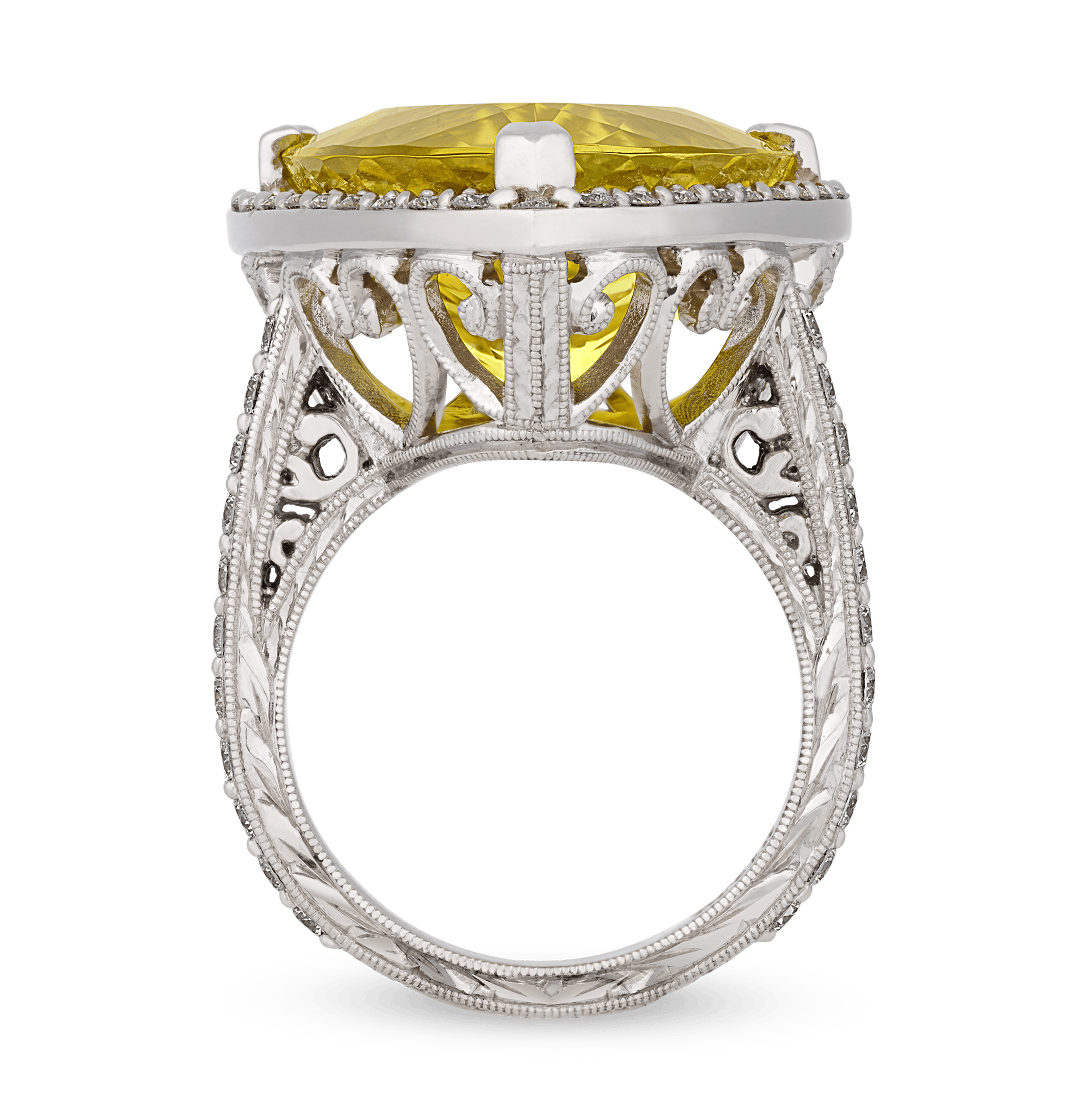Canary Yellow Tourmaline Ring, 18.23 Carats