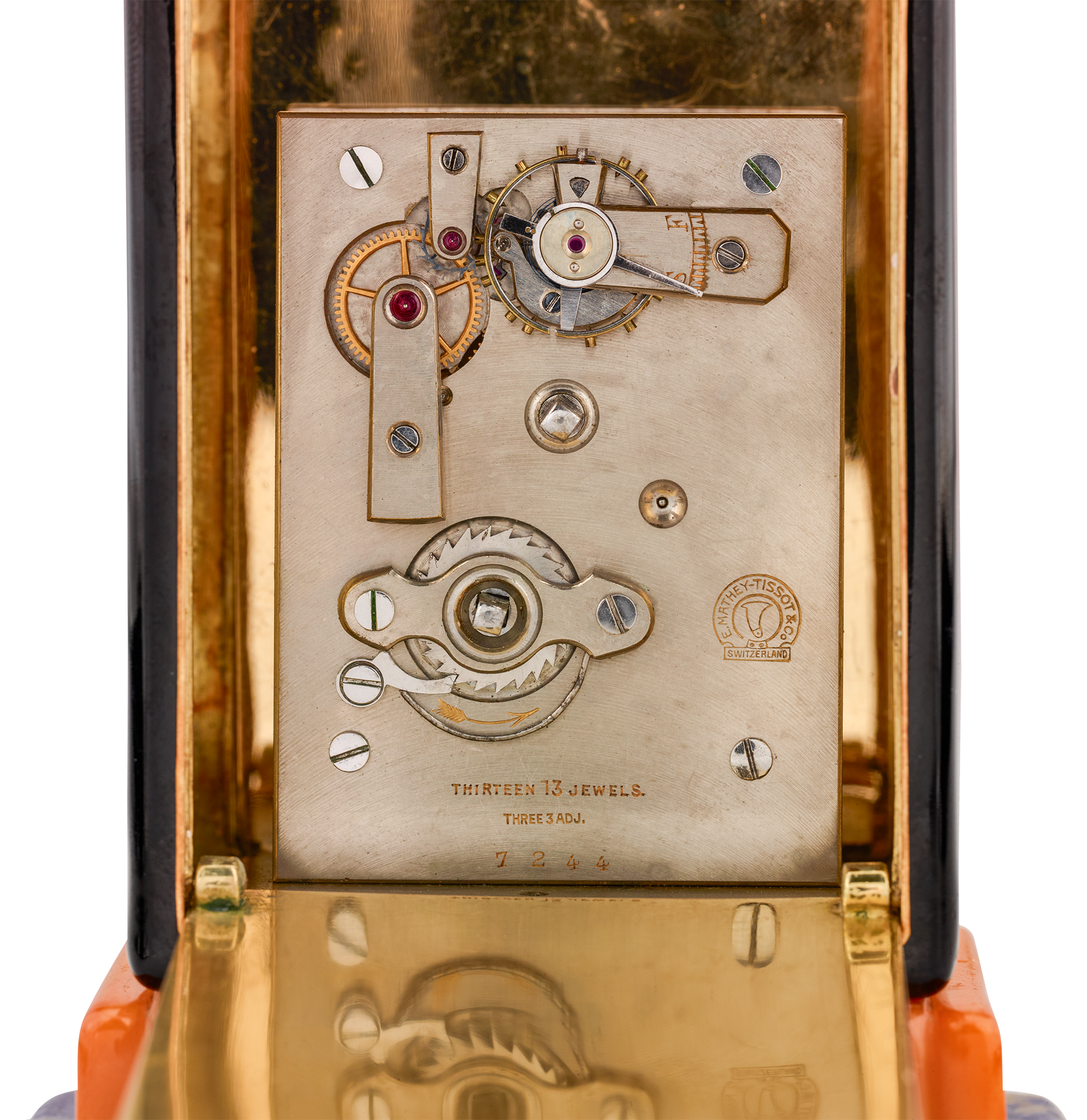 Marcus & Co. Art Deco Cloisonné Enamel Desk Clock