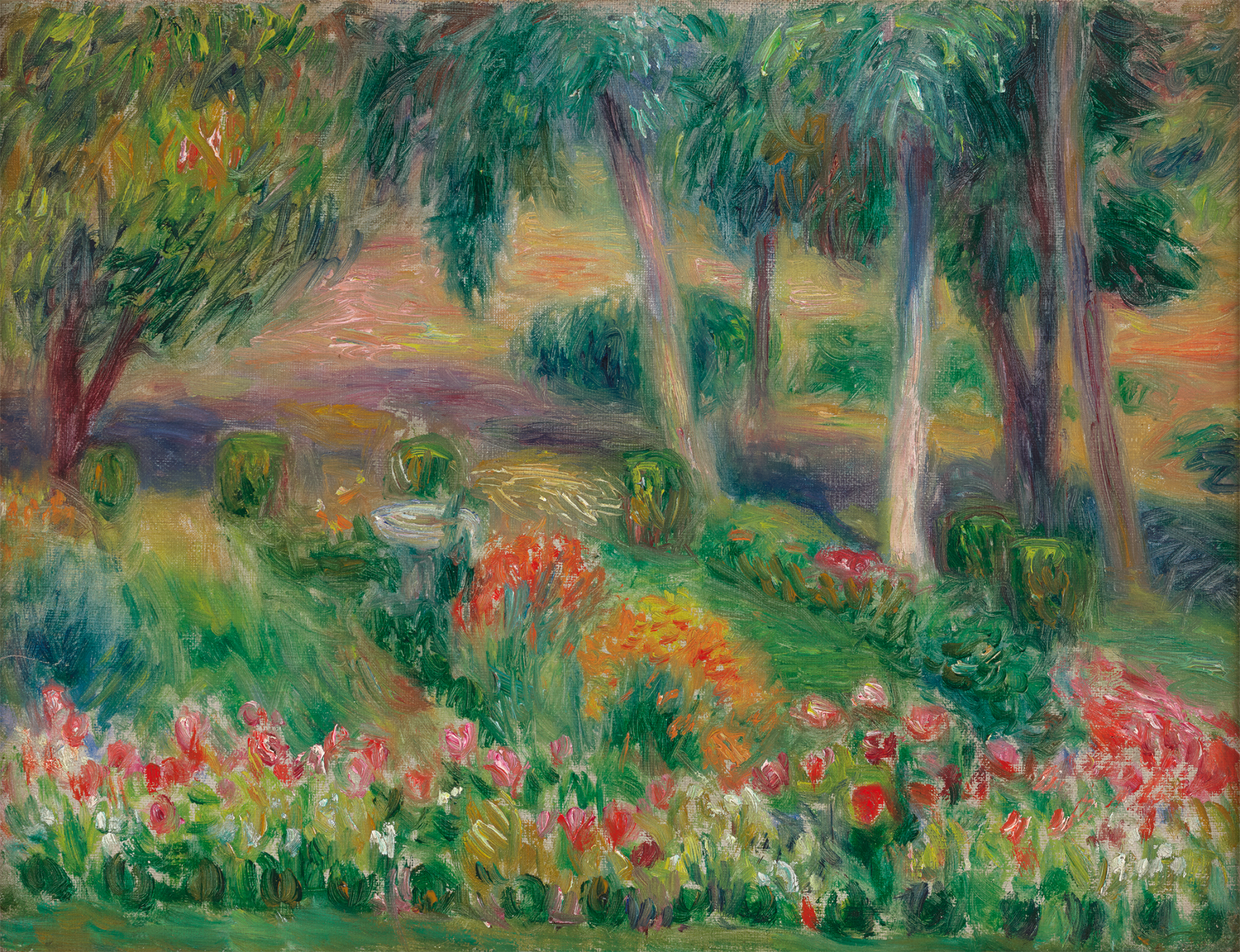 Garden with Birdbath by William James Glackens