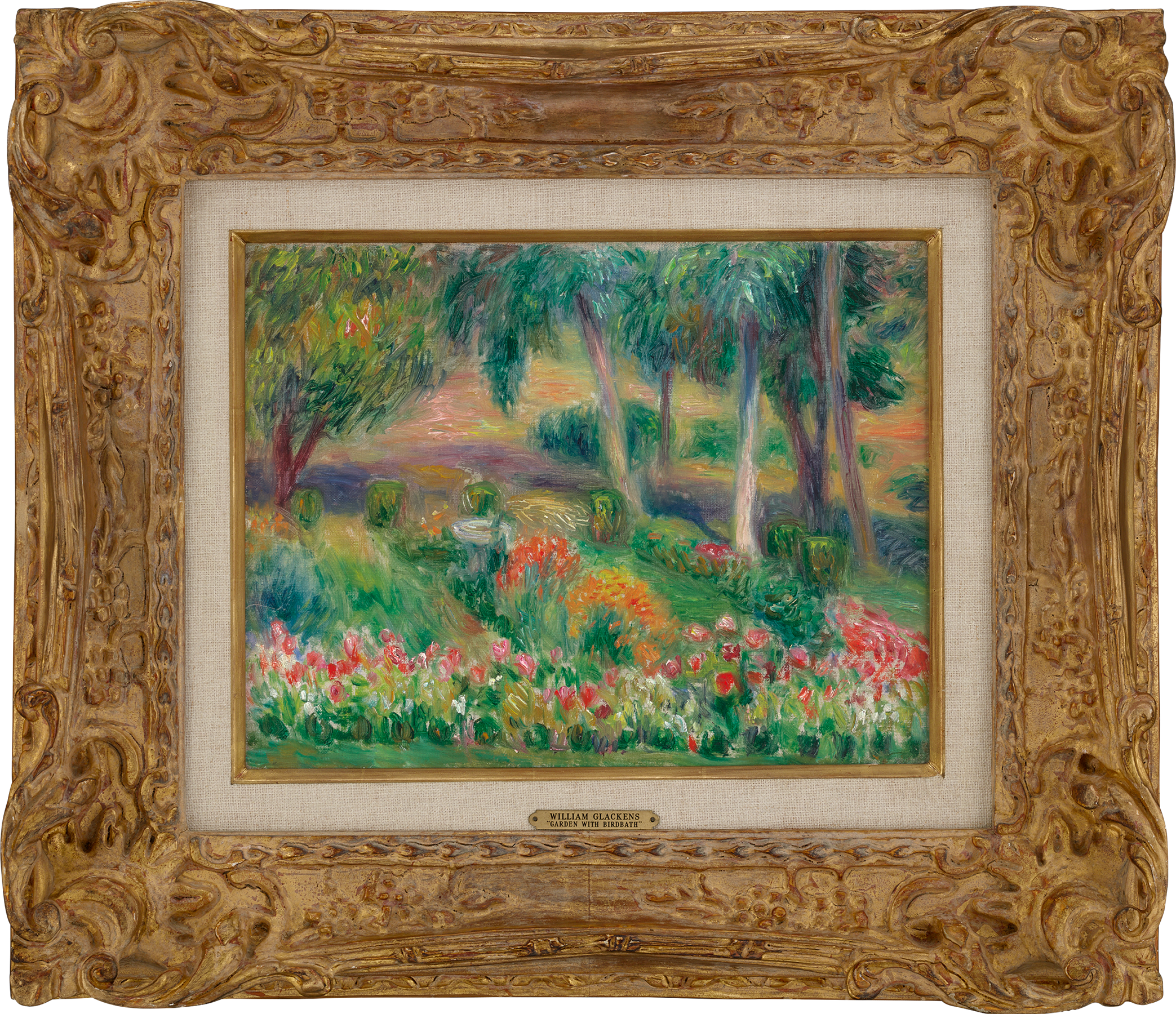 Garden with Birdbath by William James Glackens