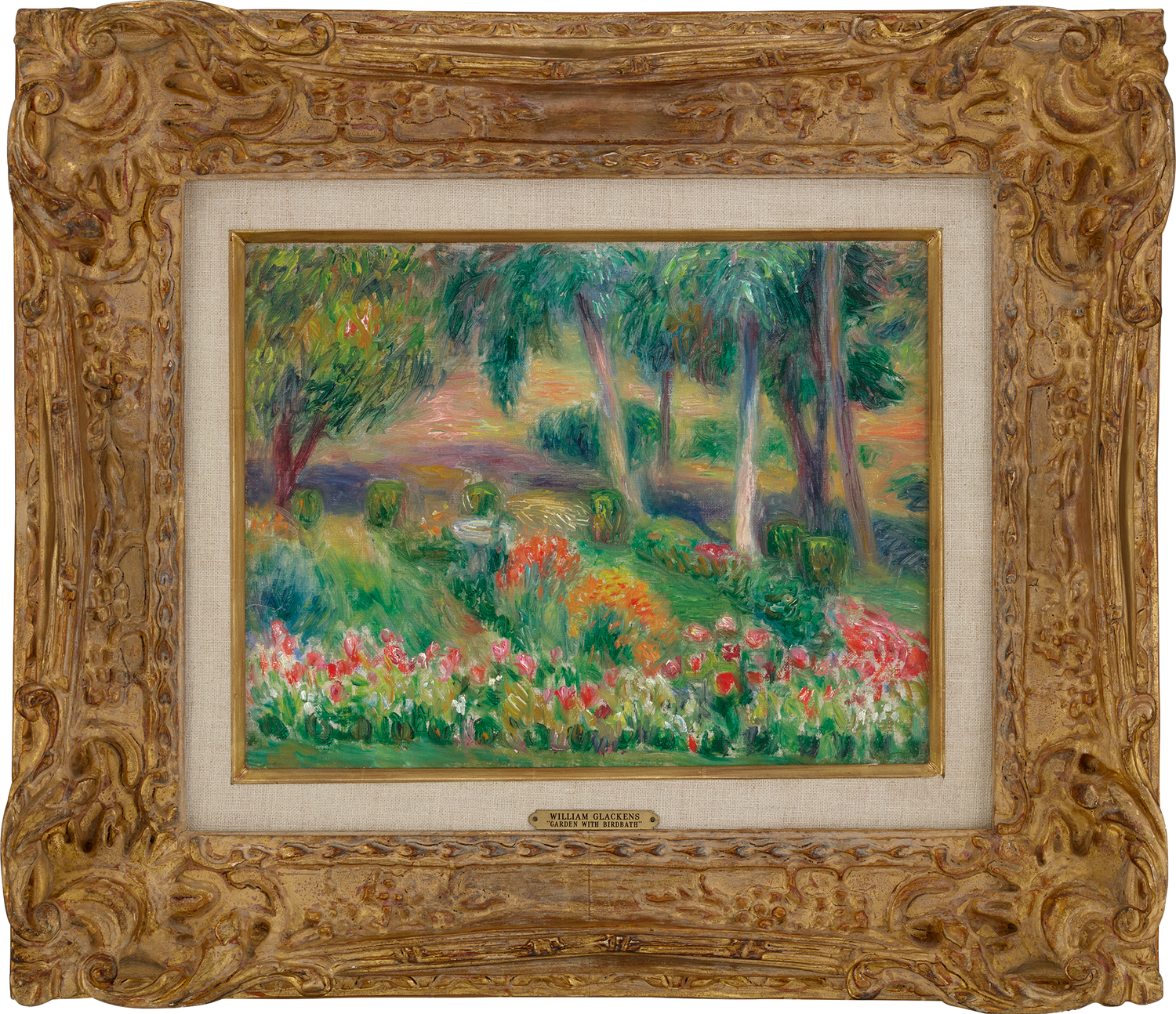 Garden with Birdbath by William James Glackens
