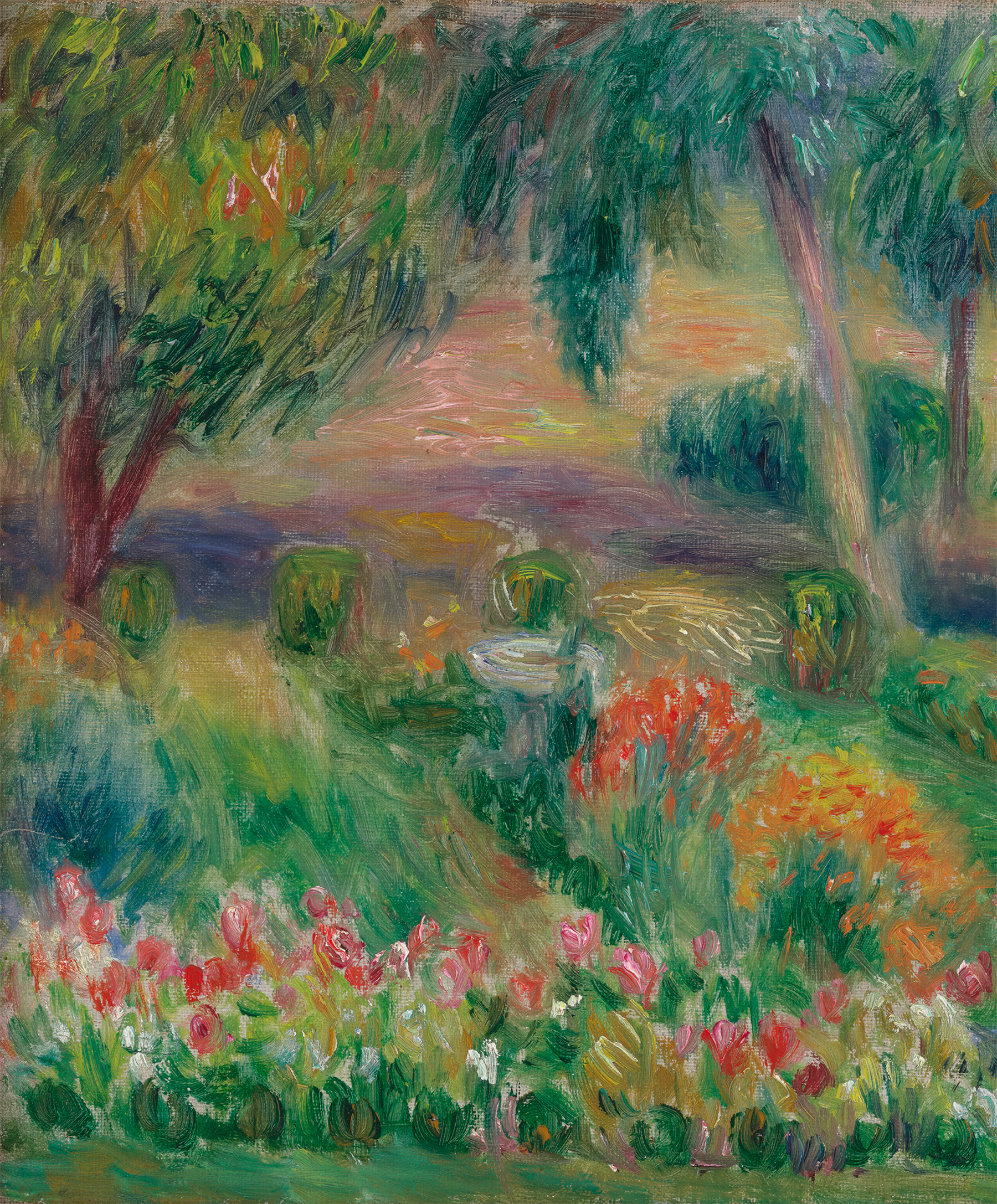 Garden with Birdbath by William James Glackens