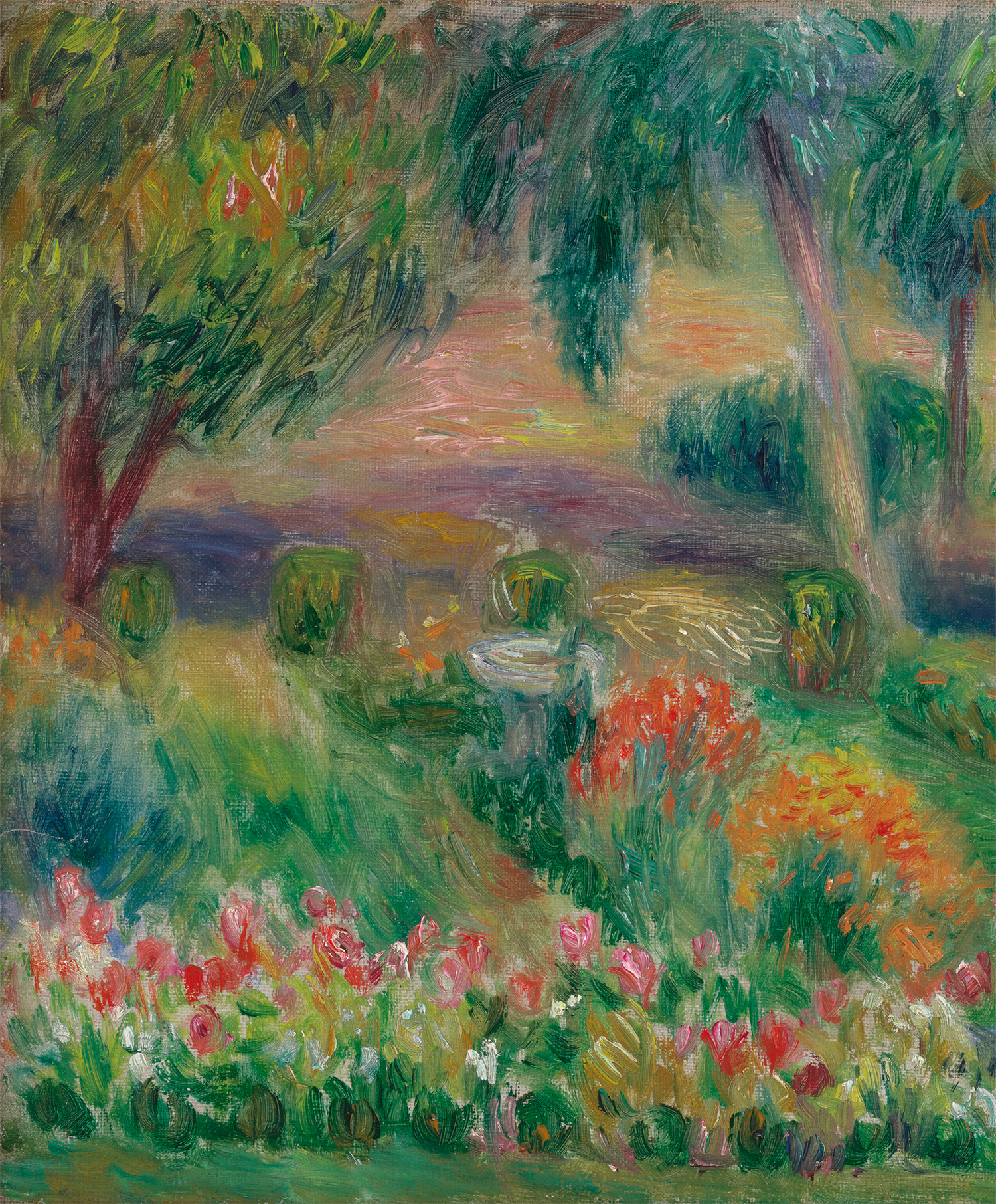 Garden with Birdbath by William James Glackens