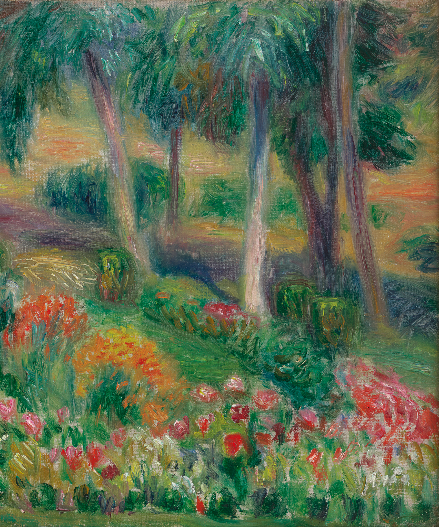 Garden with Birdbath by William James Glackens