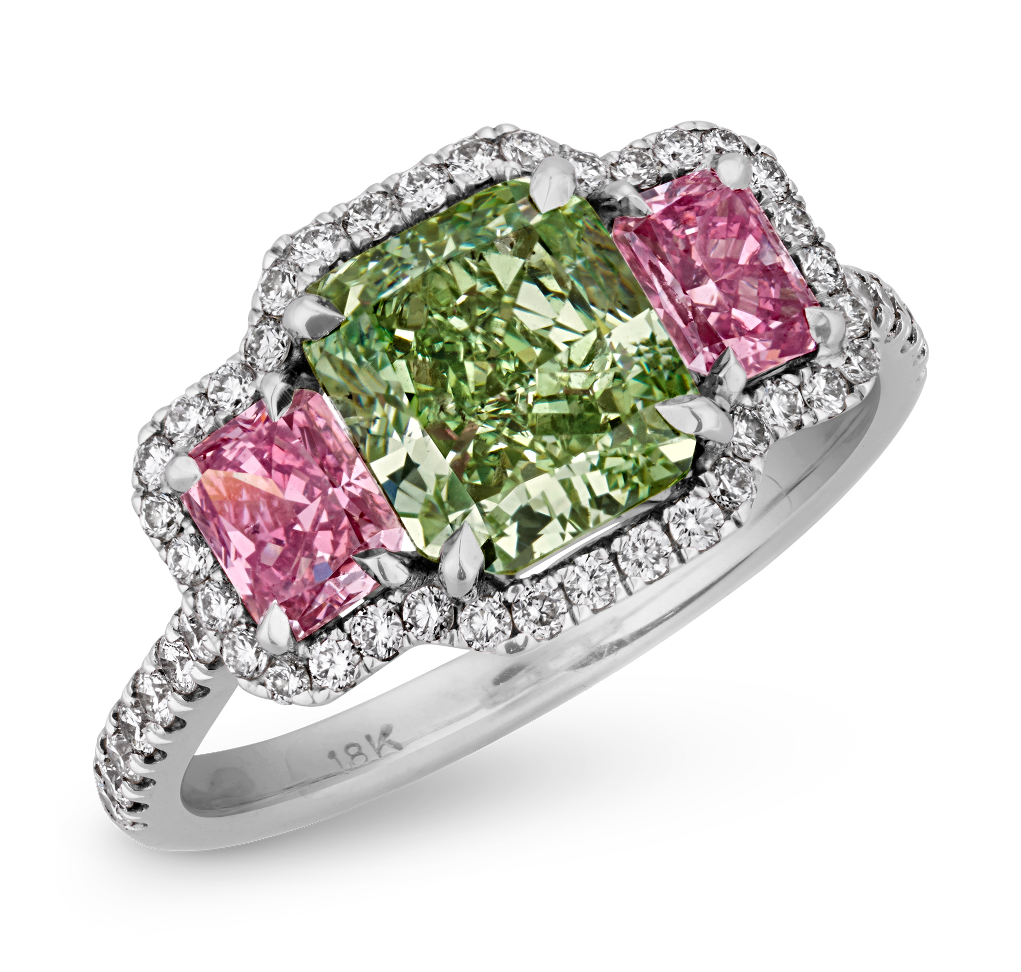 Fancy Vivid Green Diamond Ring, 2.01 Carats